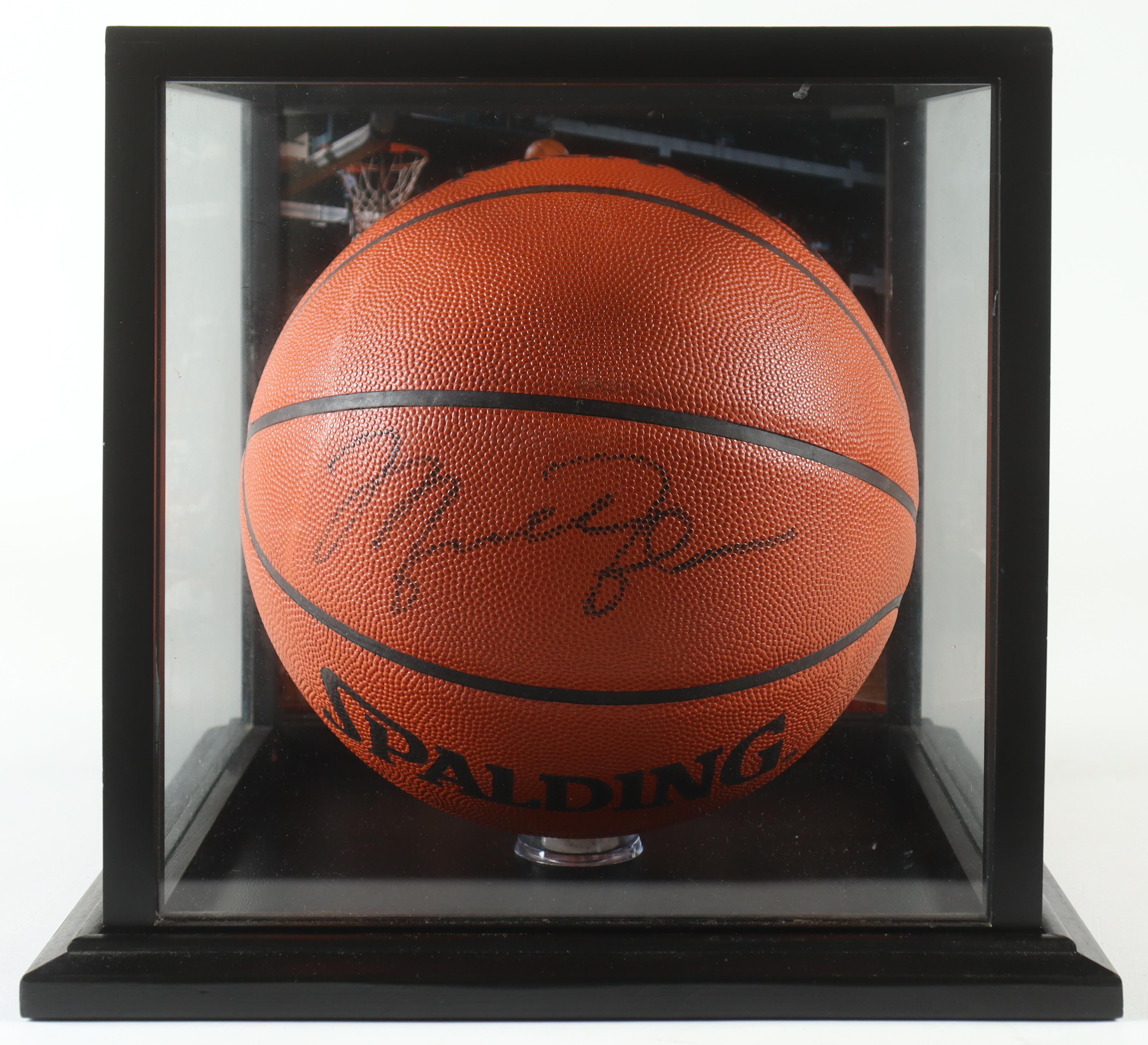 Michael Jordan Signed Spalding Official NBA Game Ball with Custom Photo Display Case (JSA LOA) at PristineAuction.com Michael Jordan Signed Spalding Official NBA Game Ball with Custom Photo Display Case (JSA LOA) at PristineAuction.com