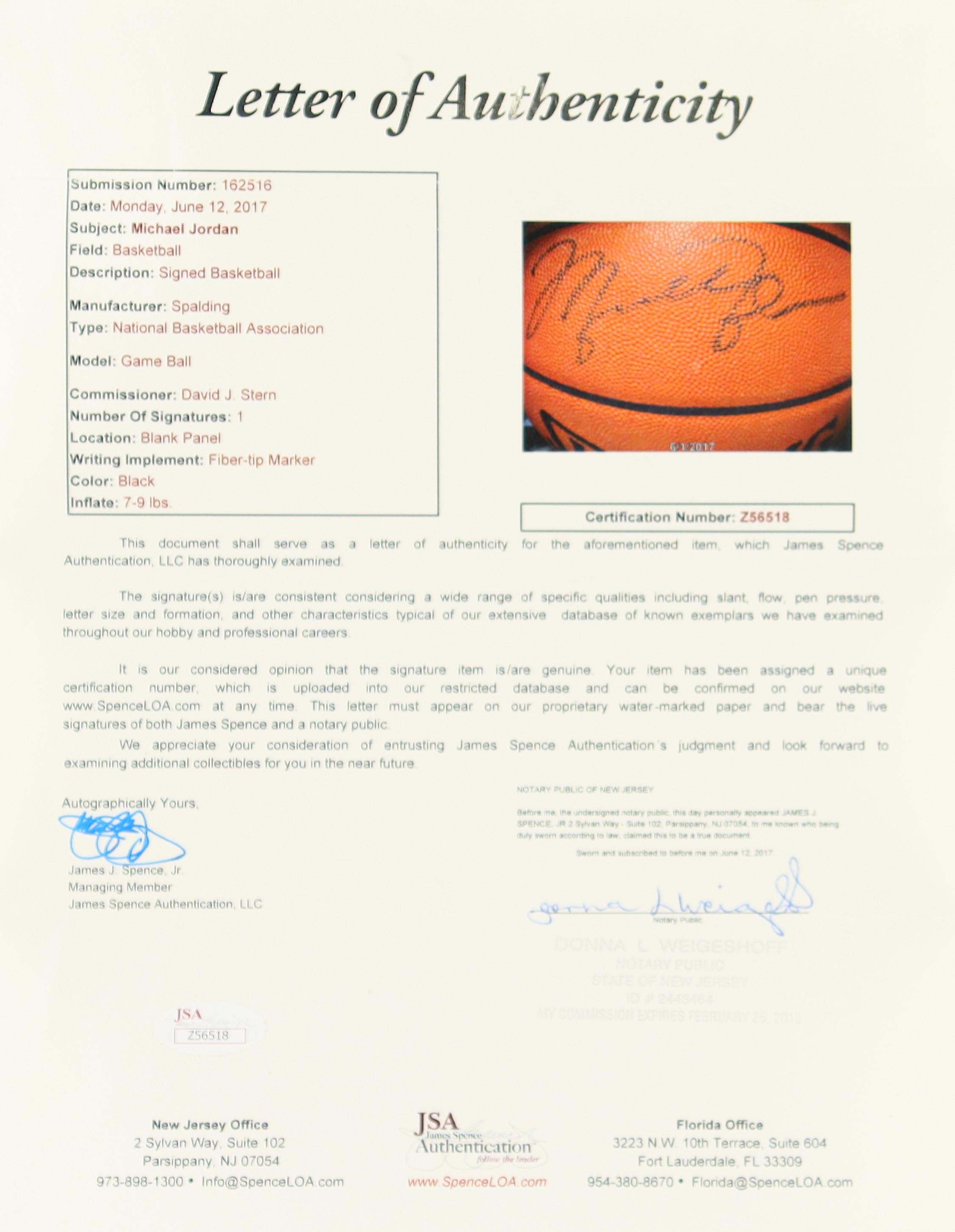 Michael Jordan Signed Spalding Official NBA Game Ball with Custom Photo Display Case (JSA LOA) at PristineAuction.com Michael Jordan Signed Spalding Official NBA Game Ball with Custom Photo Display Case (JSA LOA) at PristineAuction.com
