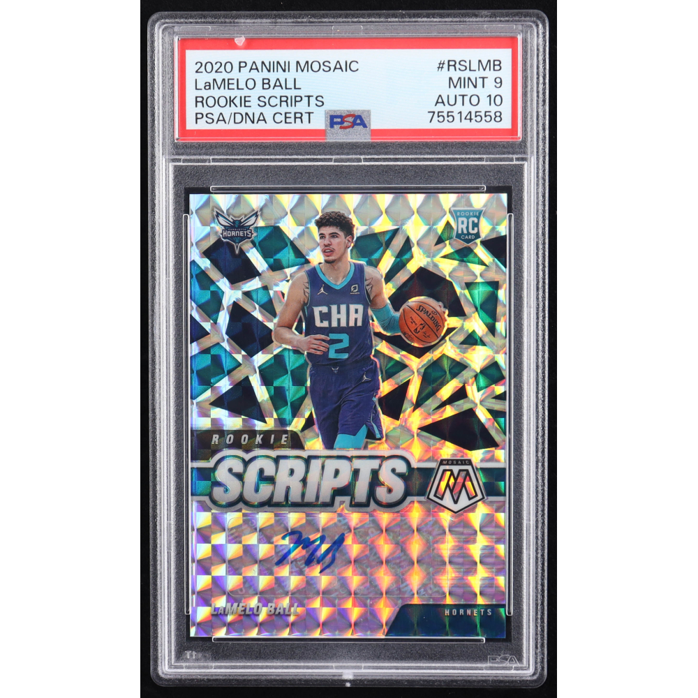 LaMelo Ball 2020-21 Panini Mosaic Rookie Scripts #26 RC (PSA 9 ...