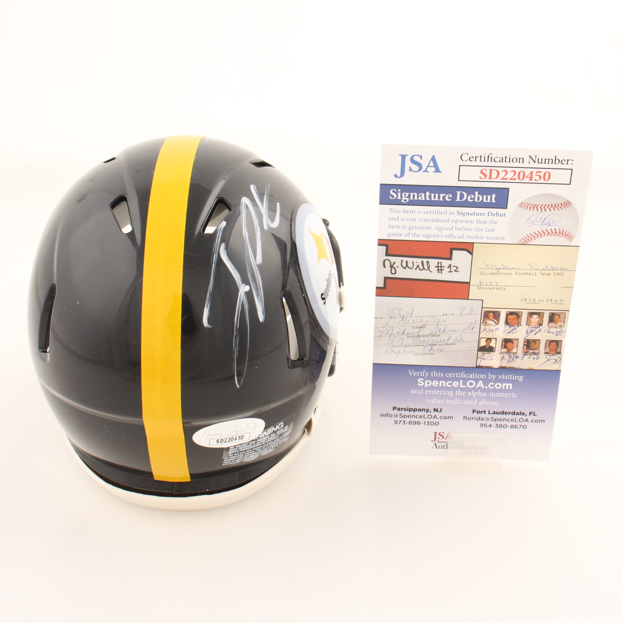 Joey Porter Jr. Signed Steelers Speed Mini Helmet (JSA) at PristineAuction.com Joey Porter Jr. Signed Steelers Speed Mini Helmet (JSA) at PristineAuction.com