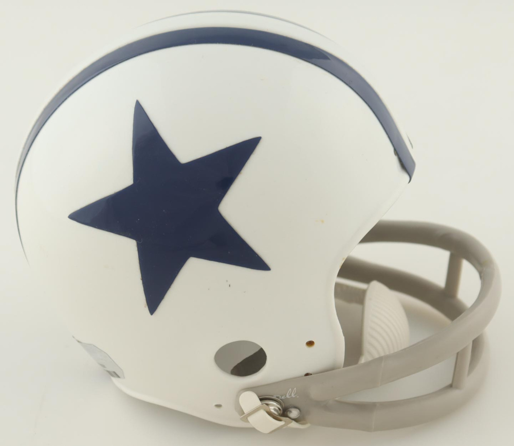 Roger Staubach Signed Cowboys Throwback Mini Helmet (JSA, Fanatics