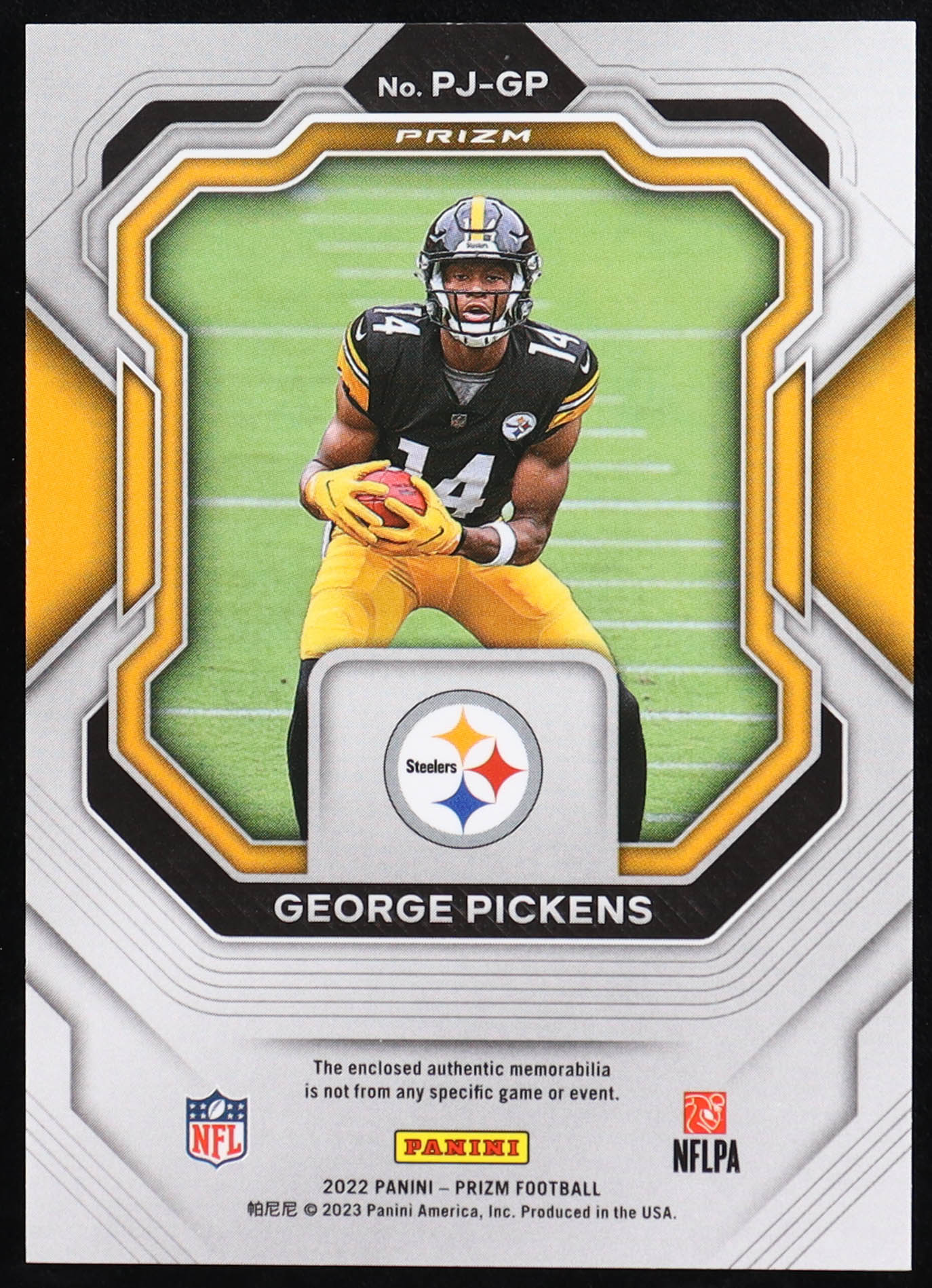 George Pickens 2022 Panini Prizm Premier Jerseys #17 RC at PristineAuction.com George Pickens 2022 Panini Prizm Premier Jerseys #17 RC at PristineAuction.com