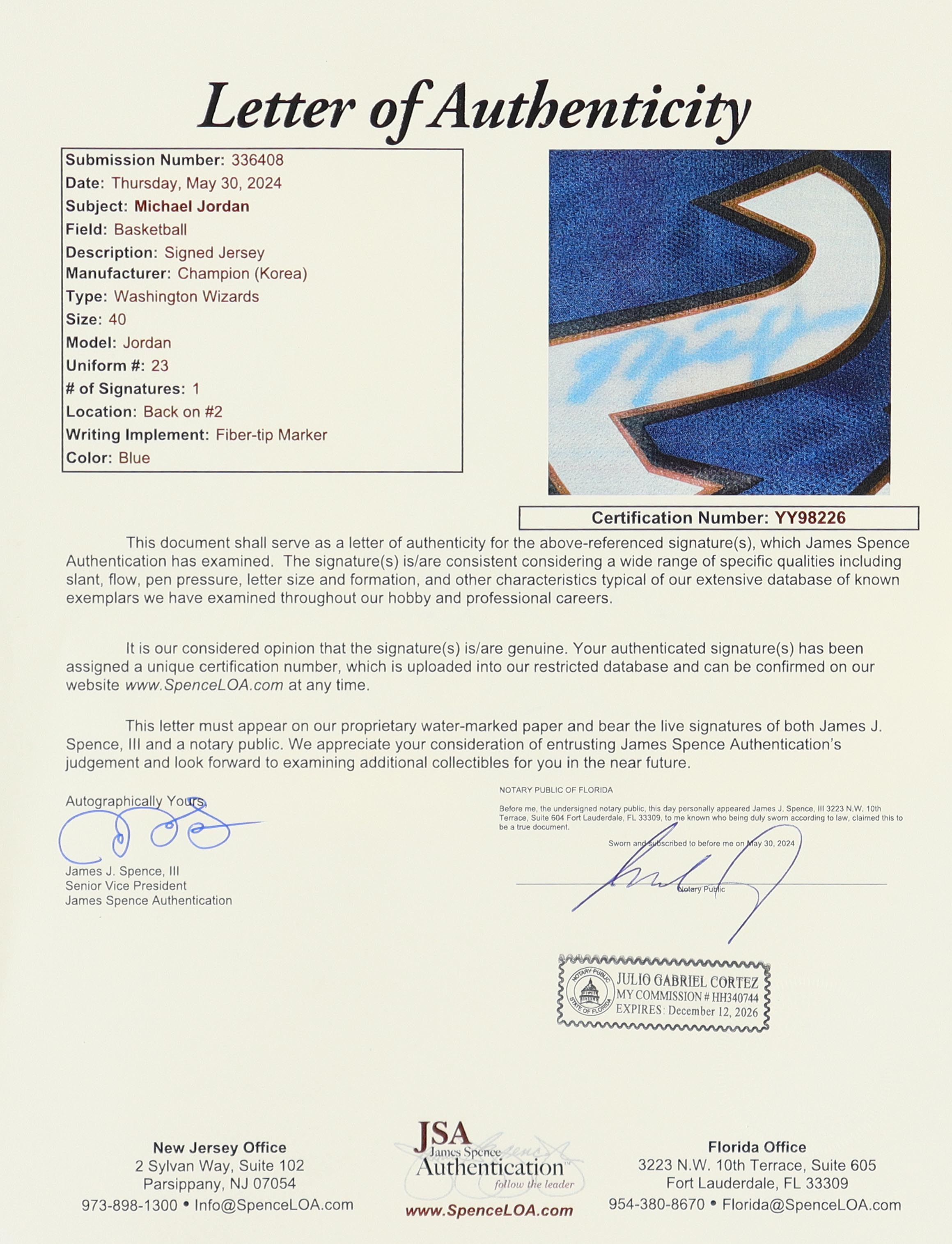 Michael Jordan Signed Wizards Champion Authentic Jersey (JSA LOA) at PristineAuction.com Michael Jordan Signed Wizards Champion Authentic Jersey (JSA LOA) at PristineAuction.com