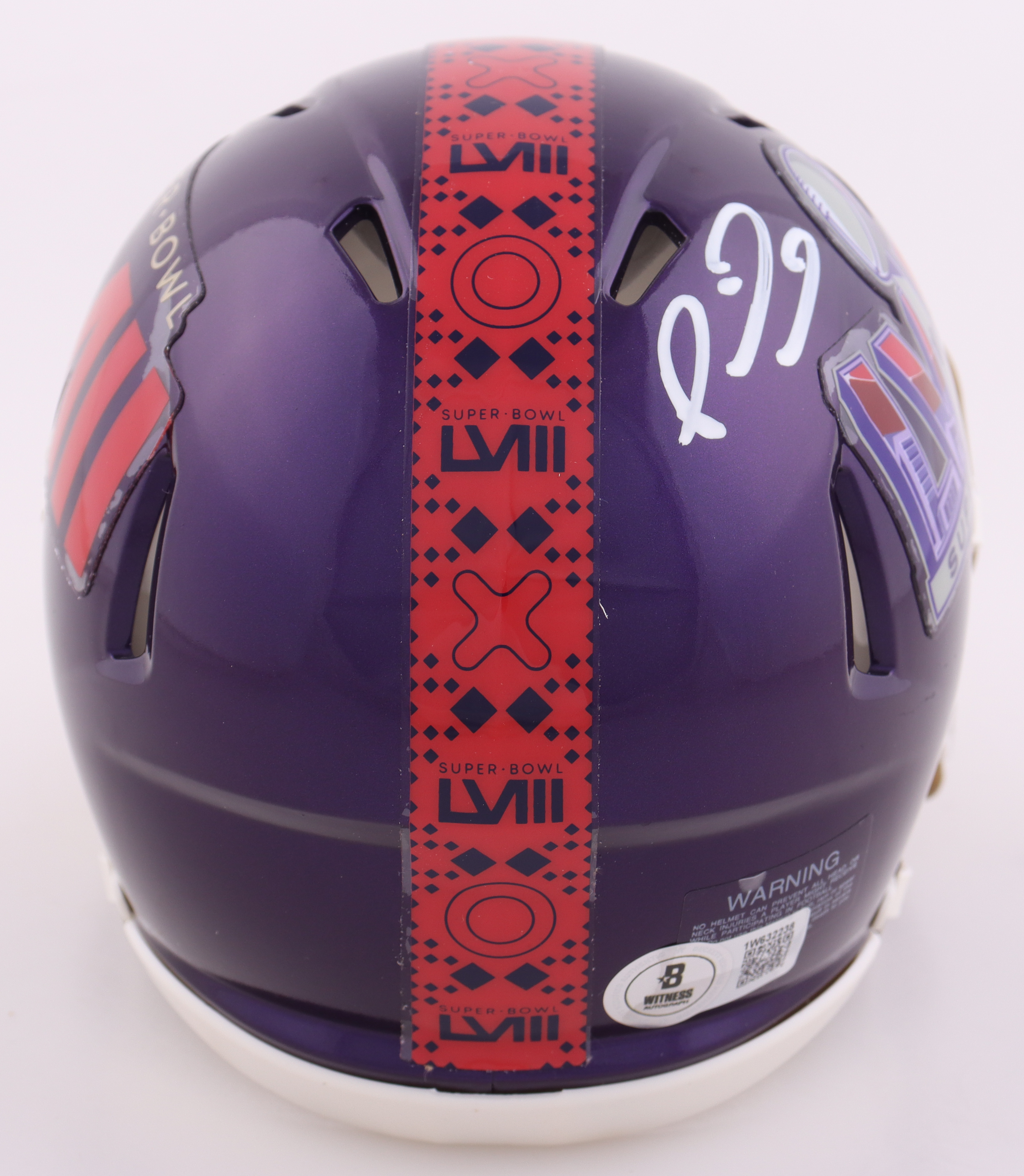 Patrick Mahomes Signed Super Bowl LVIII Logo Speed Mini Helmet (Beckett ...
