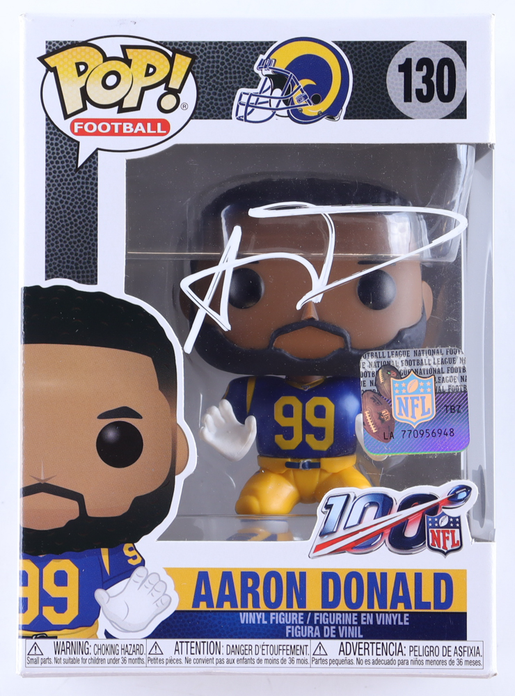 Aaron Donald Signed Rams #130 Funko Pop! Vinyl Figure (Beckett) at PristineAuction.com Aaron Donald Signed Rams #130 Funko Pop! Vinyl Figure (Beckett) at PristineAuction.com