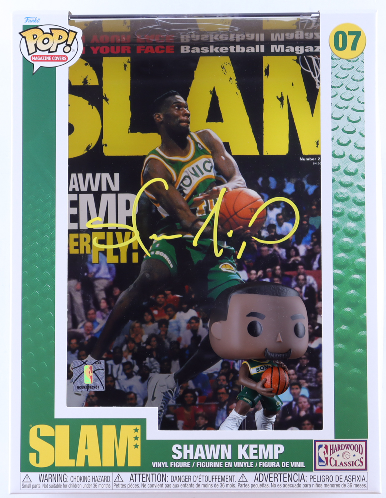 Shawn Kemp Signed Supersonics #07 NBA SLAM Funko Pop! Cover Vinyl Figure (Beckett) at PristineAuction.com Shawn Kemp Signed Supersonics #07 NBA SLAM Funko Pop! Cover Vinyl Figure (Beckett) at PristineAuction.com