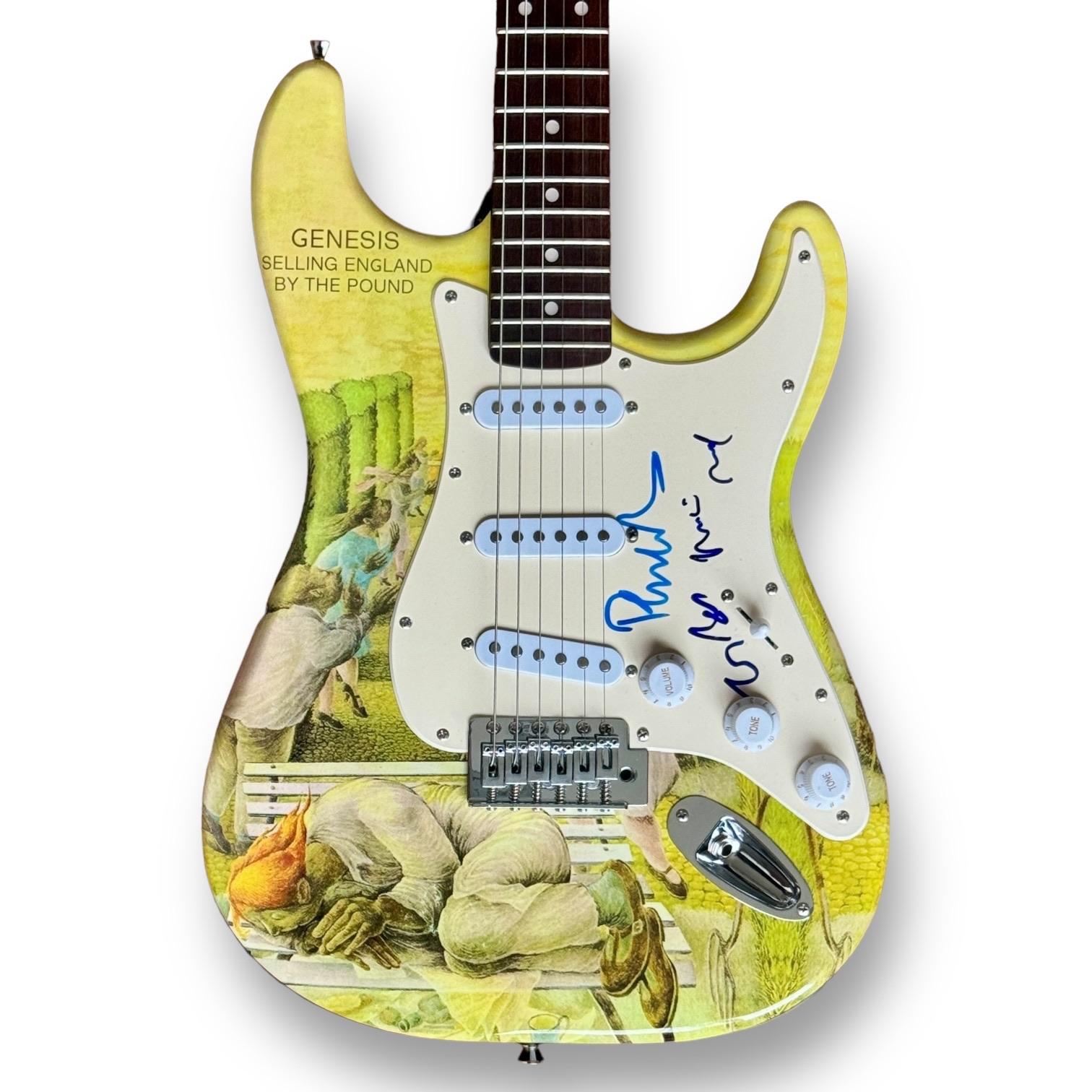 Phil Collins, Mike Rutherford & Tony Banks Signed "Genesis" Custom 39" Electric Guitar (JSA) at PristineAuction.com Phil Collins, Mike Rutherford & Tony Banks Signed "Genesis" Custom 39" Electric Guitar (JSA) at PristineAuction.com