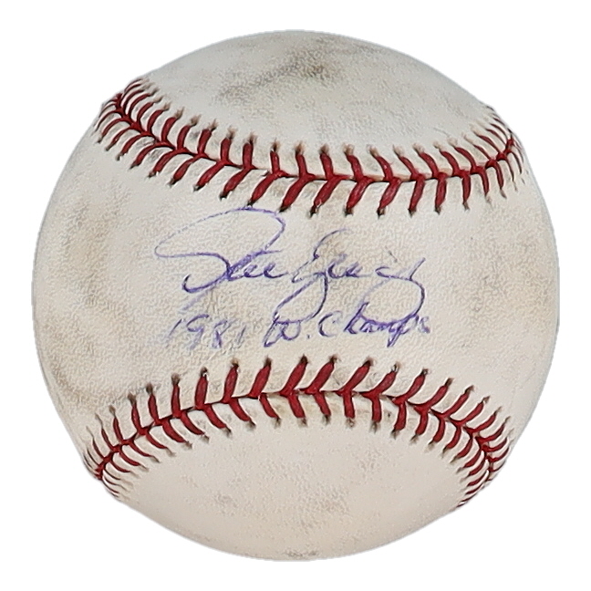 Steve Yeager Signed ONL Baseball Inscribed "81 W. Champs" (PSA) at PristineAuction.com Steve Yeager Signed ONL Baseball Inscribed "81 W. Champs" (PSA) at PristineAuction.com