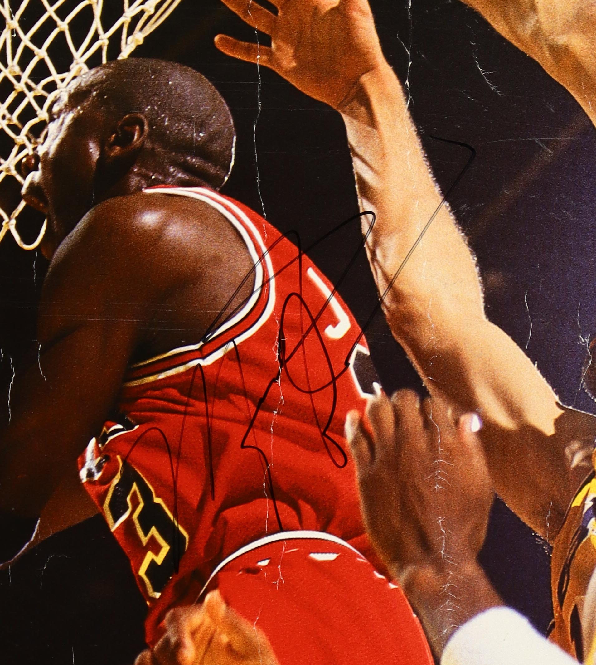 Original Bulls 1991 Schedule 38x55 Poster Signed By (4) with Michael Jordan, B. J. Armstrong, Bill Cartwright & Stacey King (PSA Hologram | Autograph Graded 8) at PristineAuction.com Original Bulls 1991 Schedule 38x55 Poster Signed By (4) with Michael Jordan, B. J. Armstrong, Bill Cartwright & Stacey King (PSA Hologram | Autograph Graded 8) at PristineAuction.com
