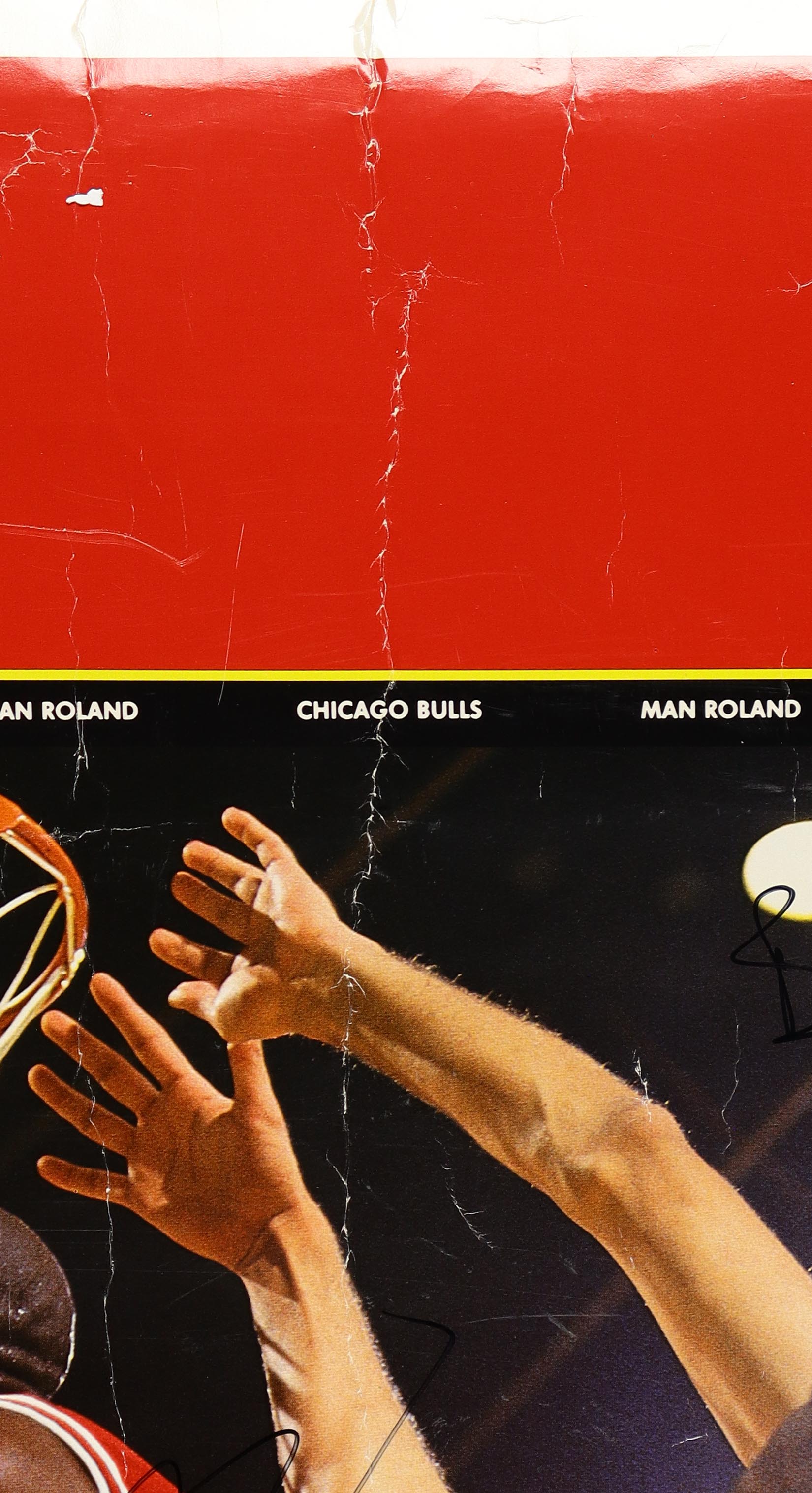 Original Bulls 1991 Schedule 38x55 Poster Signed By (4) with Michael Jordan, B. J. Armstrong, Bill Cartwright & Stacey King (PSA Hologram | Autograph Graded 8) at PristineAuction.com Original Bulls 1991 Schedule 38x55 Poster Signed By (4) with Michael Jordan, B. J. Armstrong, Bill Cartwright & Stacey King (PSA Hologram | Autograph Graded 8) at PristineAuction.com