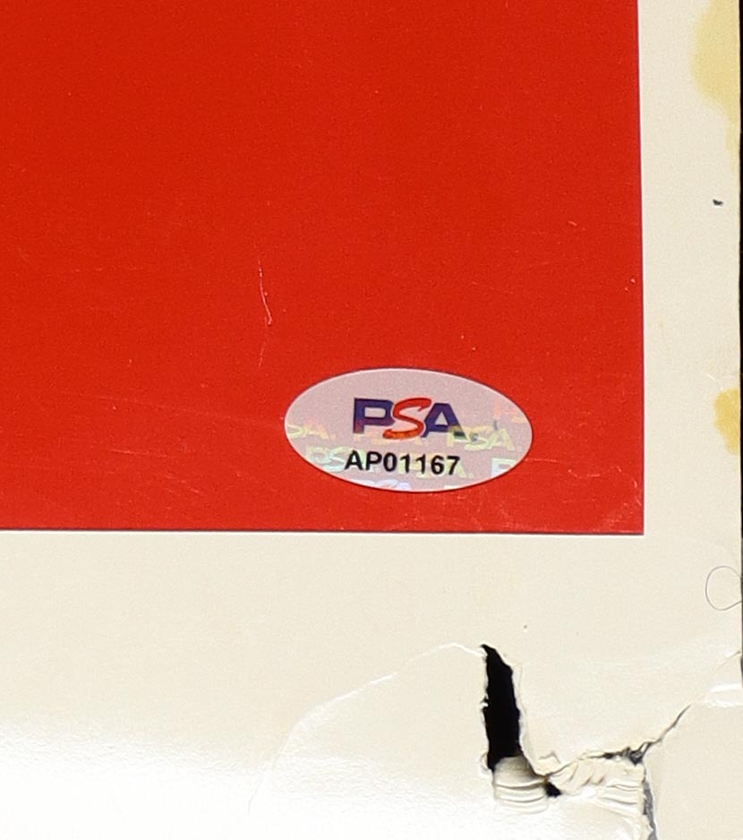 Original Bulls 1991 Schedule 38x55 Poster Signed By (4) with Michael Jordan, B. J. Armstrong, Bill Cartwright & Stacey King (PSA Hologram | Autograph Graded 8) at PristineAuction.com Original Bulls 1991 Schedule 38x55 Poster Signed By (4) with Michael Jordan, B. J. Armstrong, Bill Cartwright & Stacey King (PSA Hologram | Autograph Graded 8) at PristineAuction.com