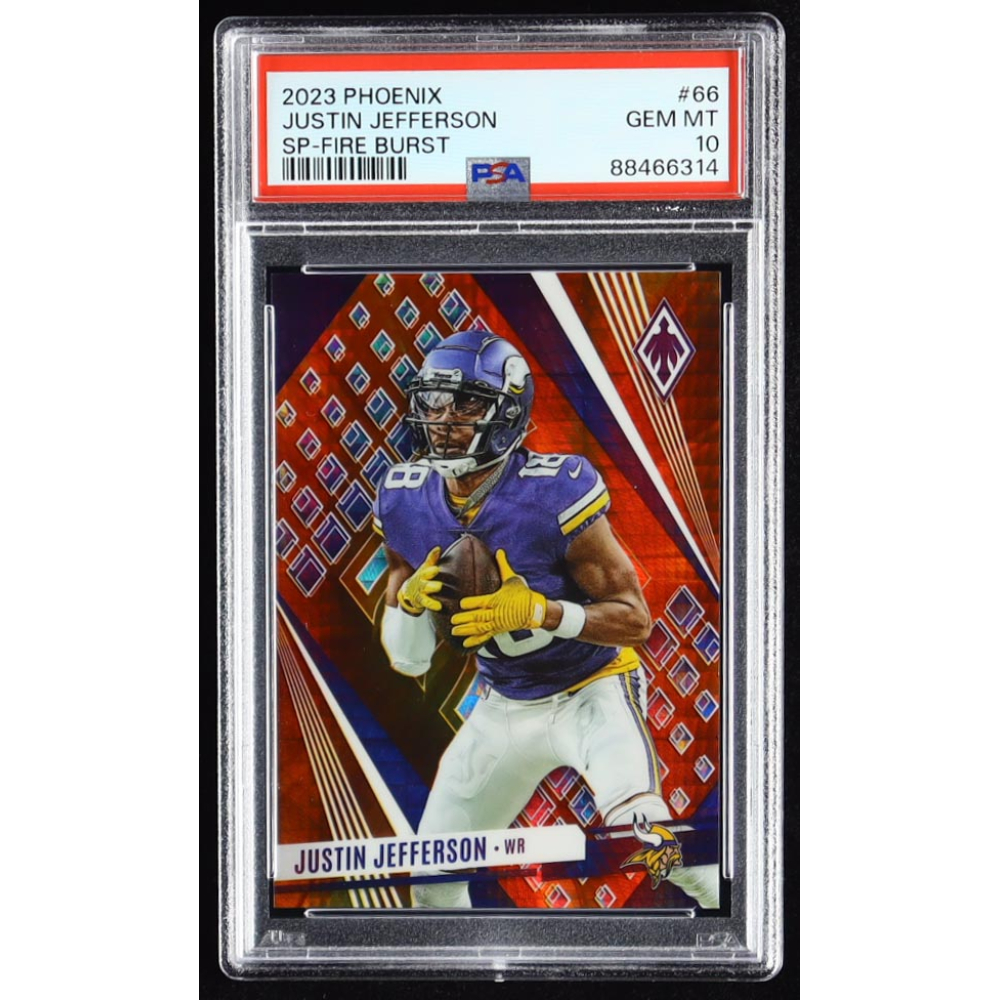 Justin Jefferson 2023 Panini Phoenix SP Fire Burst #66 #/340 (PSA