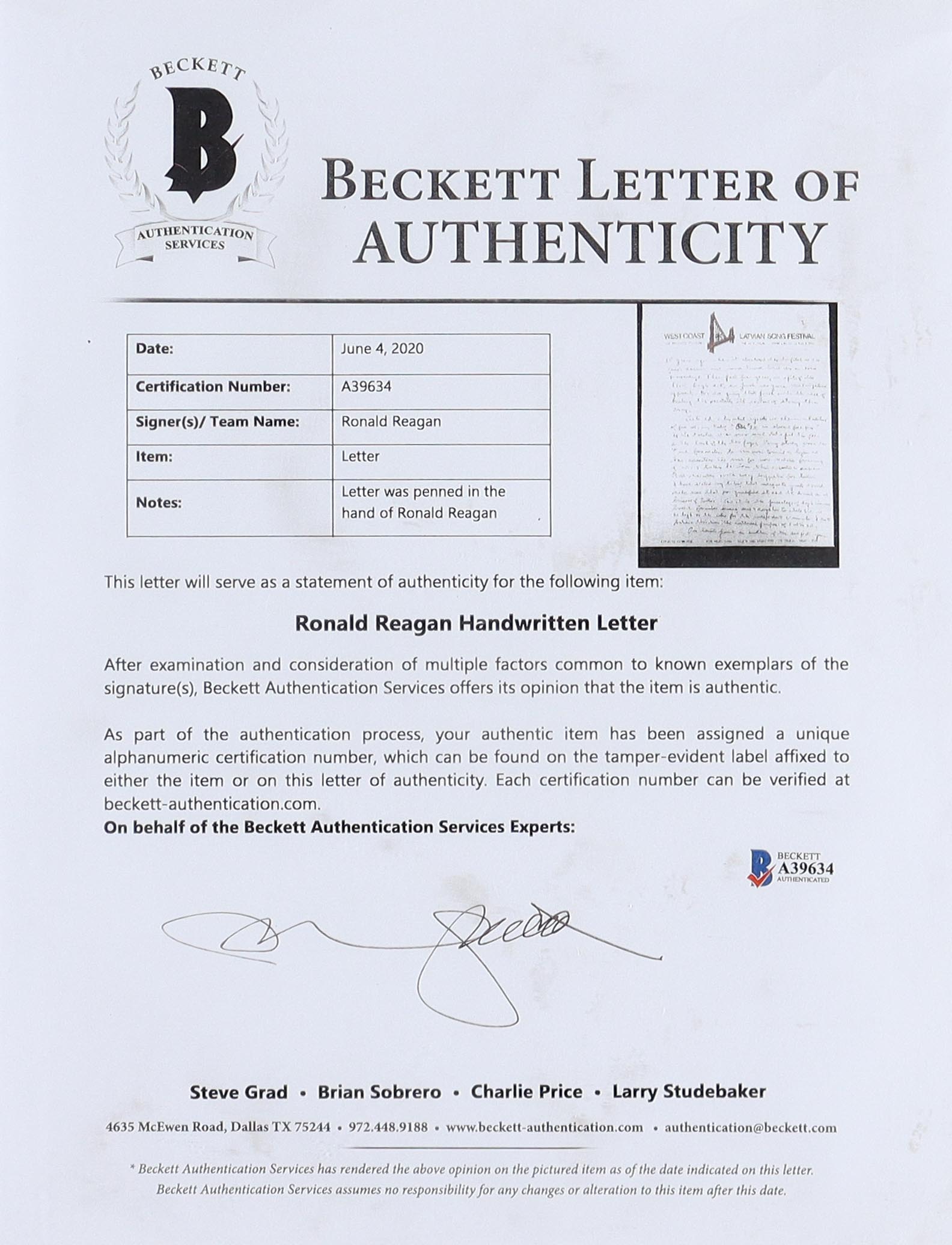 Ronald Reagan Custom Framed Handwriting Cut Display (Beckett) at PristineAuction.com Ronald Reagan Custom Framed Handwriting Cut Display (Beckett) at PristineAuction.com