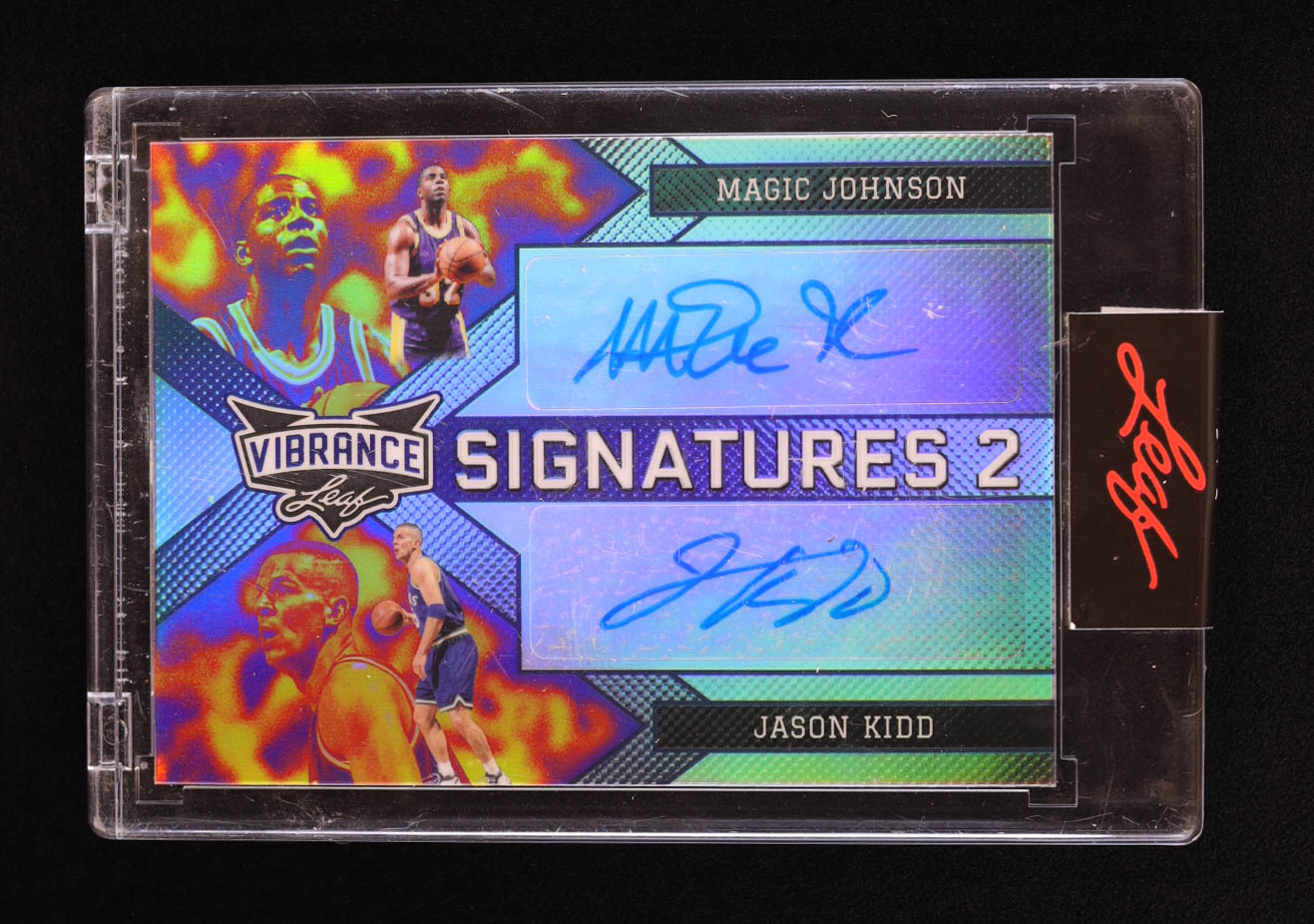 Magic Johnson / Jason Kidd 2022 Leaf Vibrance Vibrant Signatures 2 ...