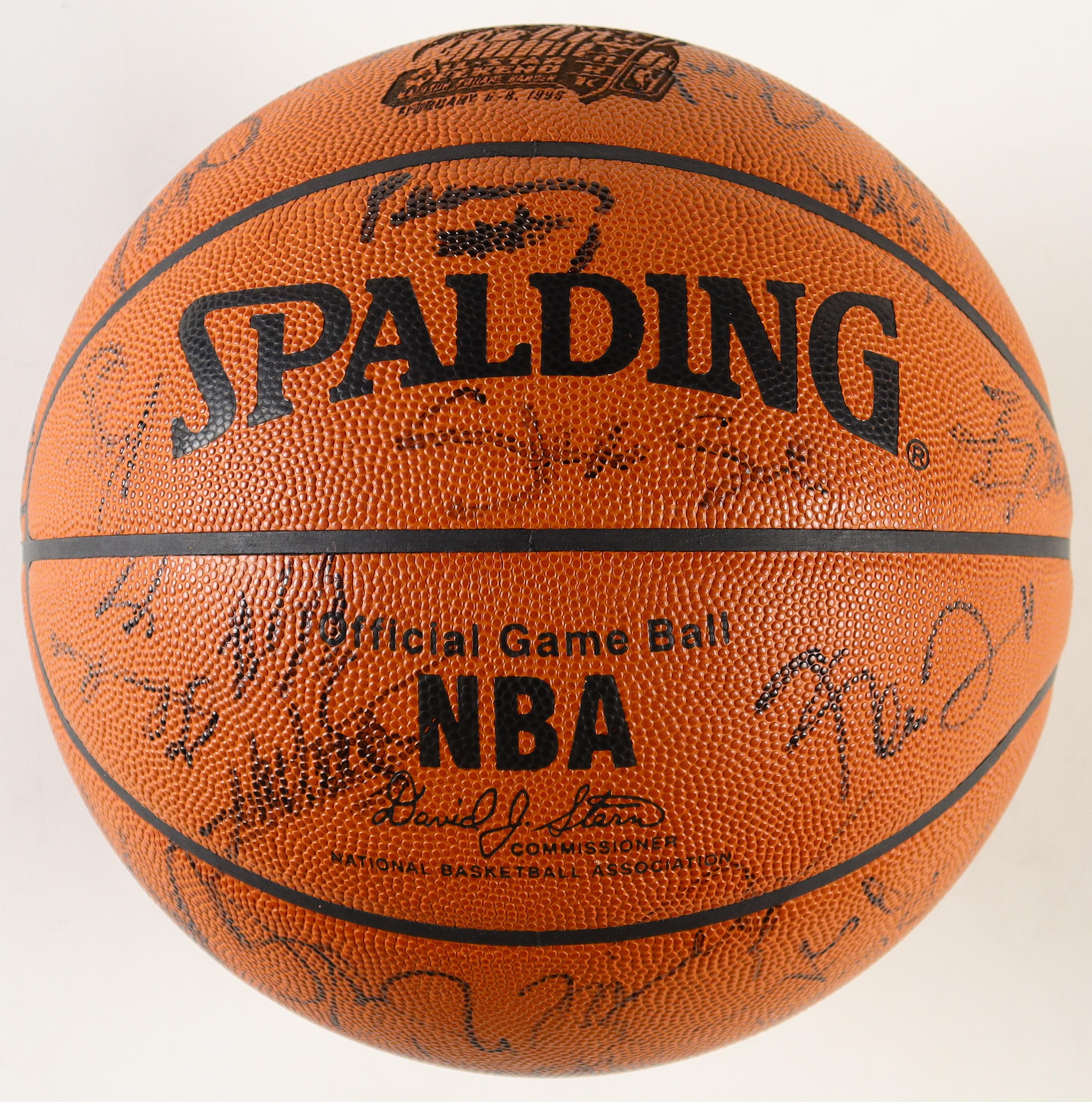 Michael Jordan, Kobe Bryant, Reggie Miller, Shaquille O'Neal, David Robinson, Tim Duncan | 1998 All-Star Game Official NBA Game Ball Signed By (32) (JSA) at PristineAuction.com Michael Jordan, Kobe Bryant, Reggie Miller, Shaquille O'Neal, David Robinson, Tim Duncan | 1998 All-Star Game Official NBA Game Ball Signed By (32) (JSA) at PristineAuction.com