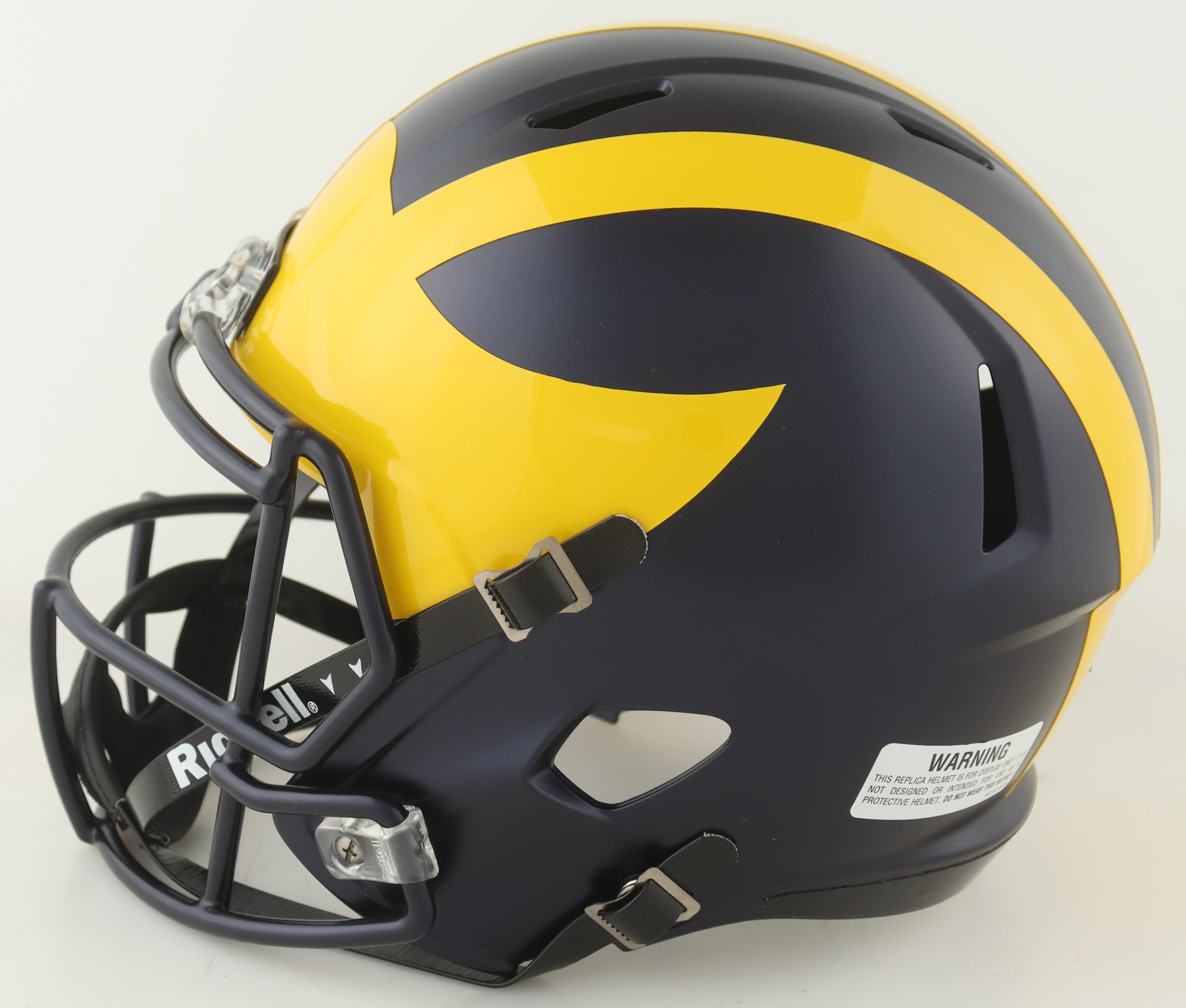 2023 Michigan Wolverines Full-Size Speed Helmet Team-Signed by (17) with J.J. McCarthy, Blake Corum, Roman Wilson, Colston Loveland Inscribed "Go Blue 15-0" & "23 Champs!" (Beckett) at PristineAuction.com 2023 Michigan Wolverines Full-Size Speed Helmet Team-Signed by (17) with J.J. McCarthy, Blake Corum, Roman Wilson, Colston Loveland Inscribed "Go Blue 15-0" & "23 Champs!" (Beckett) at PristineAuction.com