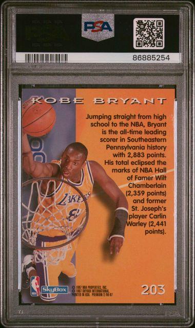 Kobe Bryant 1996-97 SkyBox Premium #203 ROO (PSA 9) at PristineAuction.com Kobe Bryant 1996-97 SkyBox Premium #203 ROO (PSA 9) at PristineAuction.com