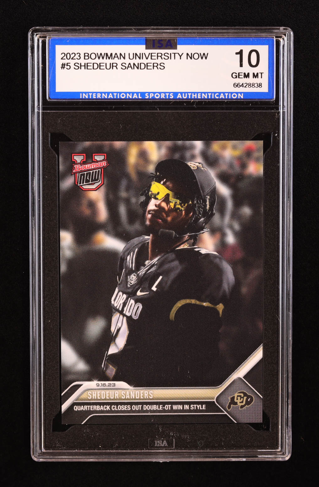 Shedeur Sanders 2023 Bowman University Now #5 RC (ISA 10) at PristineAuction.com Shedeur Sanders 2023 Bowman University Now #5 RC (ISA 10) at PristineAuction.com