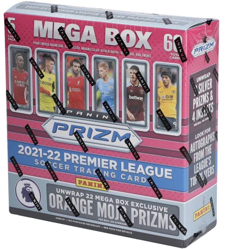 2021-22 Panini Prizm Premier League EPL Soccer Mega Box with (12) Packs at PristineAuction.com 2021-22 Panini Prizm Premier League EPL Soccer Mega Box with (12) Packs at PristineAuction.com