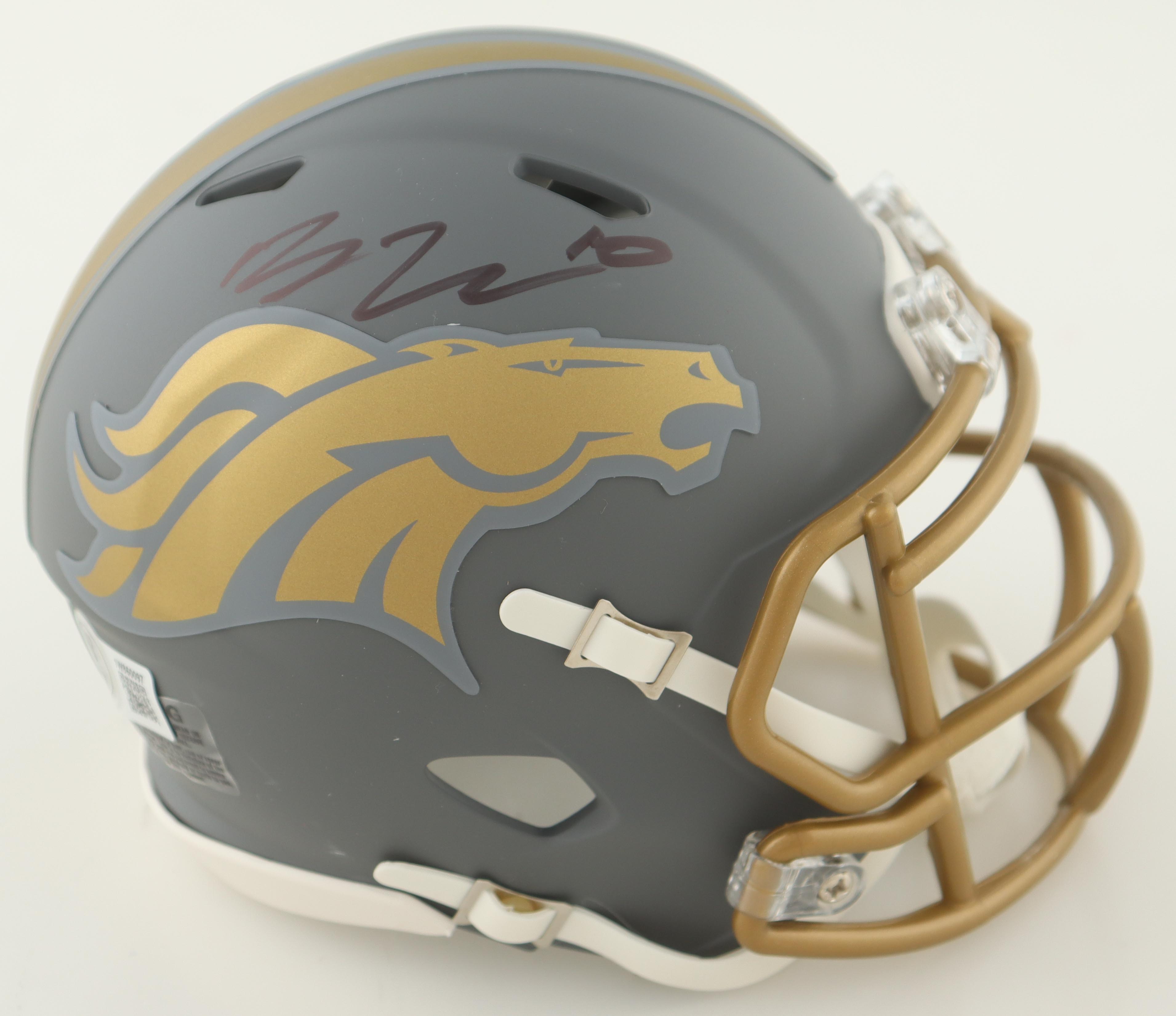 Bo Nix Signed Broncos Slate Alternate Speed Mini Helmet (Beckett) at PristineAuction.com Bo Nix Signed Broncos Slate Alternate Speed Mini Helmet (Beckett) at PristineAuction.com
