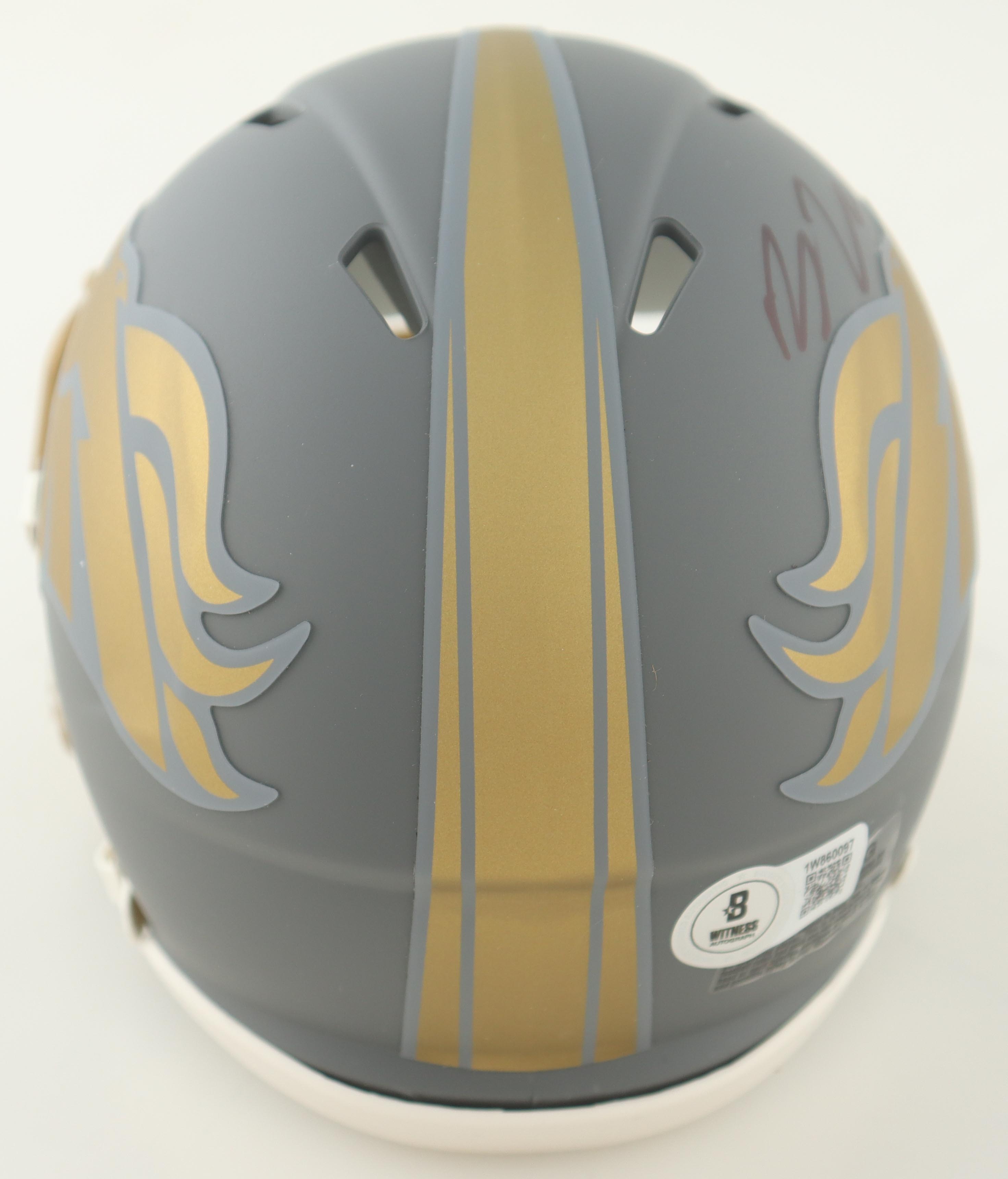 Bo Nix Signed Broncos Slate Alternate Speed Mini Helmet (Beckett) at PristineAuction.com Bo Nix Signed Broncos Slate Alternate Speed Mini Helmet (Beckett) at PristineAuction.com