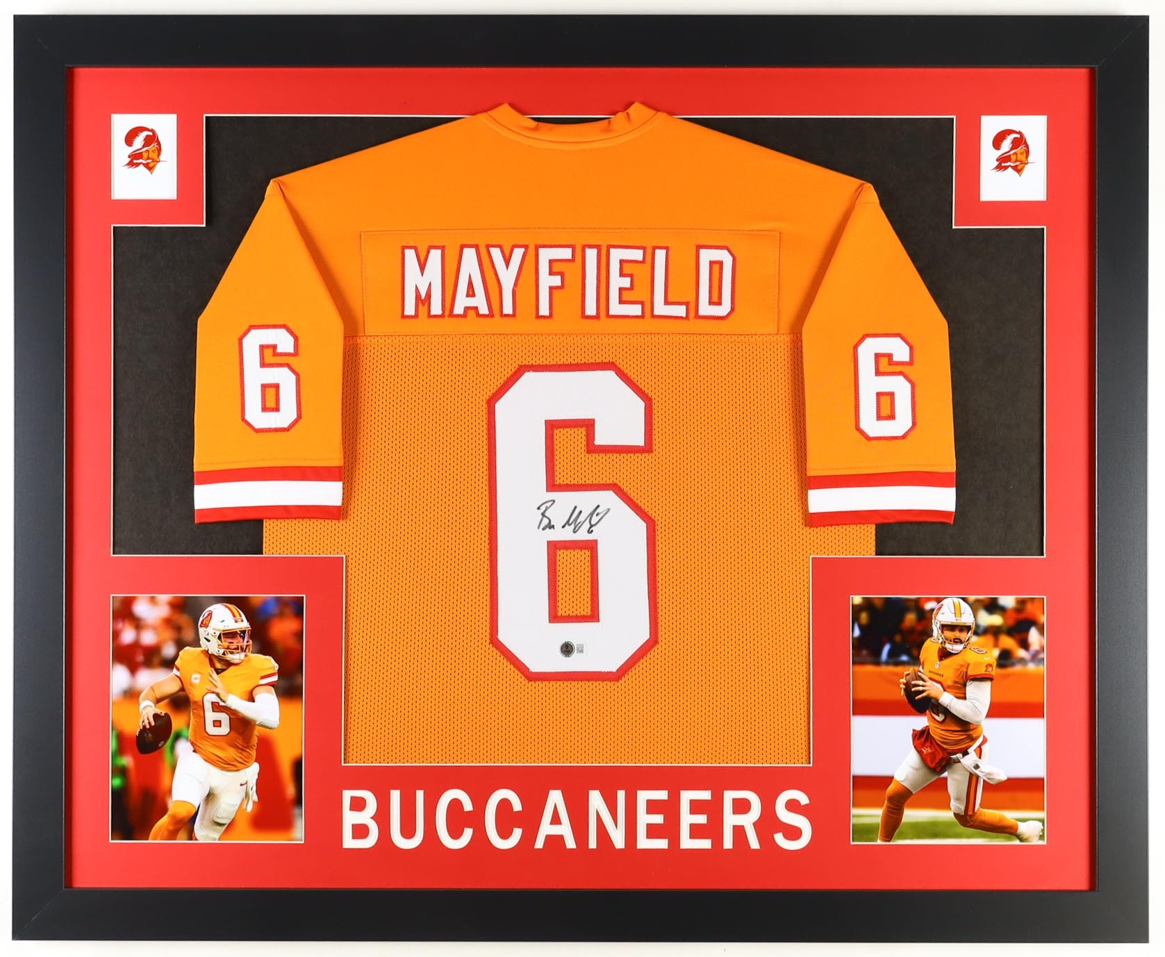 Baker Mayfield Signed Custom Framed Jersey Display (Beckett) at PristineAuction.com Baker Mayfield Signed Custom Framed Jersey Display (Beckett) at PristineAuction.com
