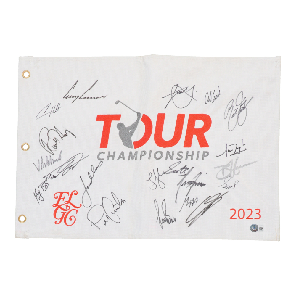 2023 PGA Tour Pin Flag Signed by (19) with Viktor Hovland, Xander