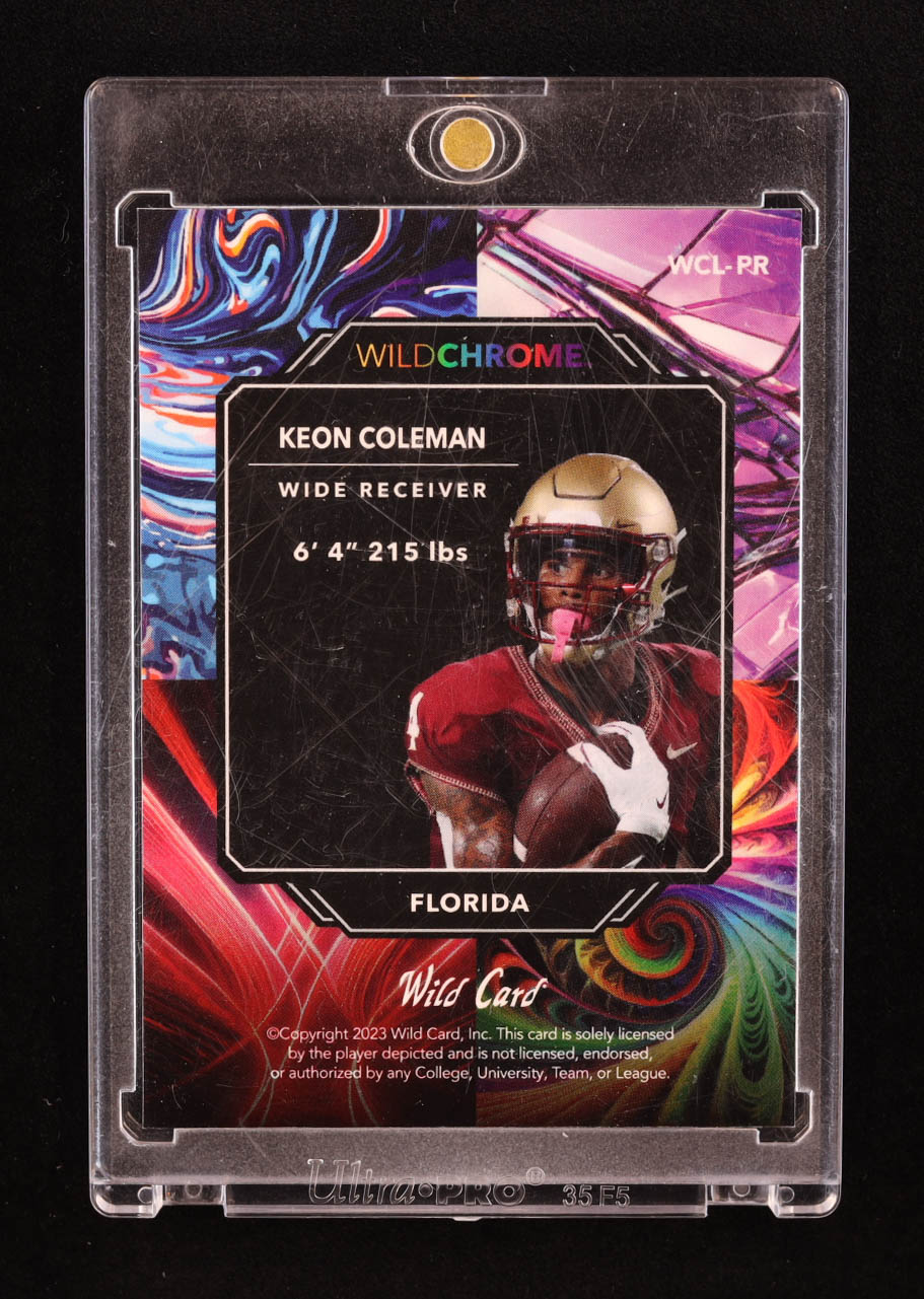 Keon Coleman 2023 Wild Card Wildchrome Teal Lava #WCPA #05/15 RC at PristineAuction.com Keon Coleman 2023 Wild Card Wildchrome Teal Lava #WCPA #05/15 RC at PristineAuction.com