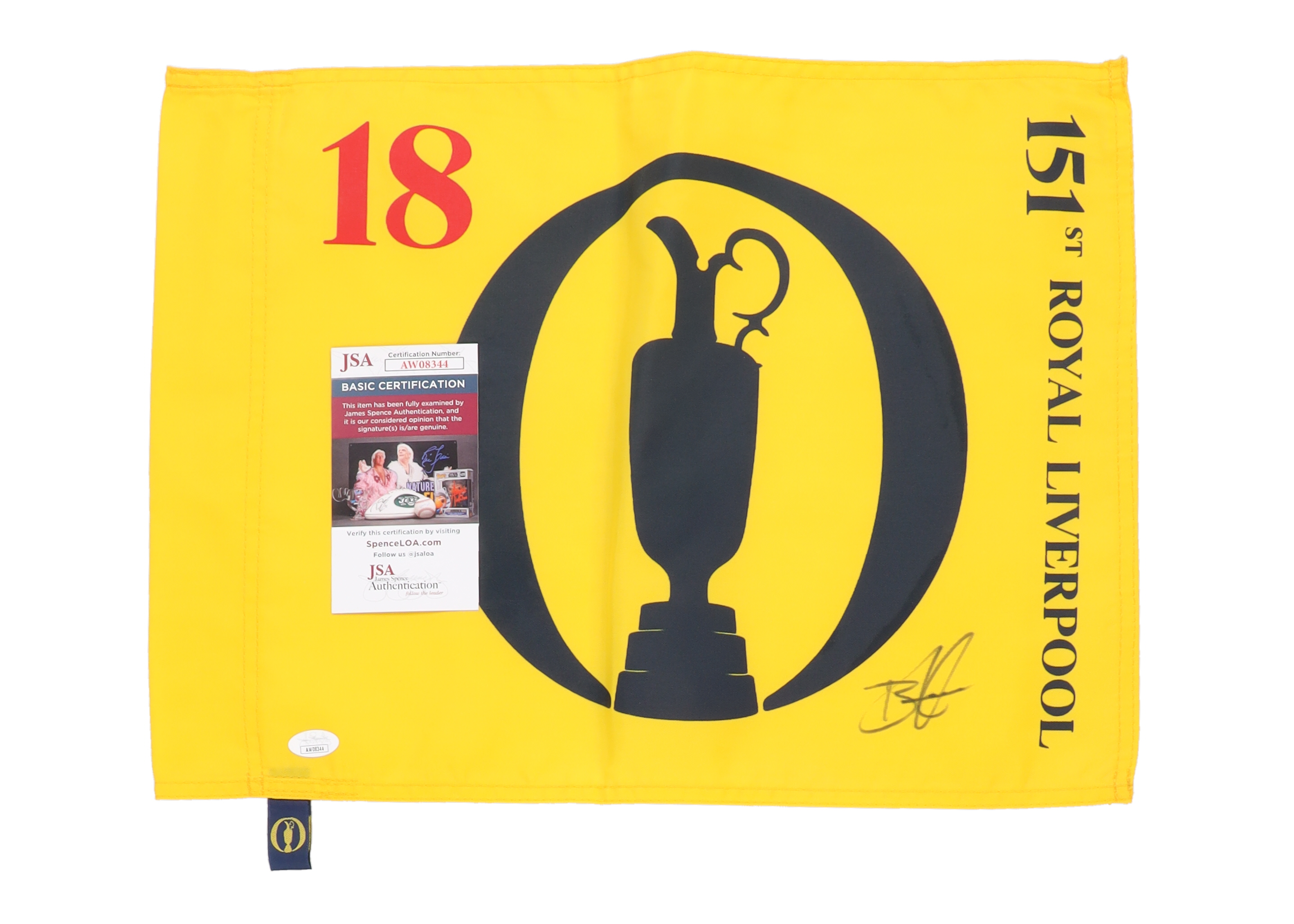 Brian Harman Signed 2023 British Open Pin Flag (JSA) at PristineAuction.com Brian Harman Signed 2023 British Open Pin Flag (JSA) at PristineAuction.com