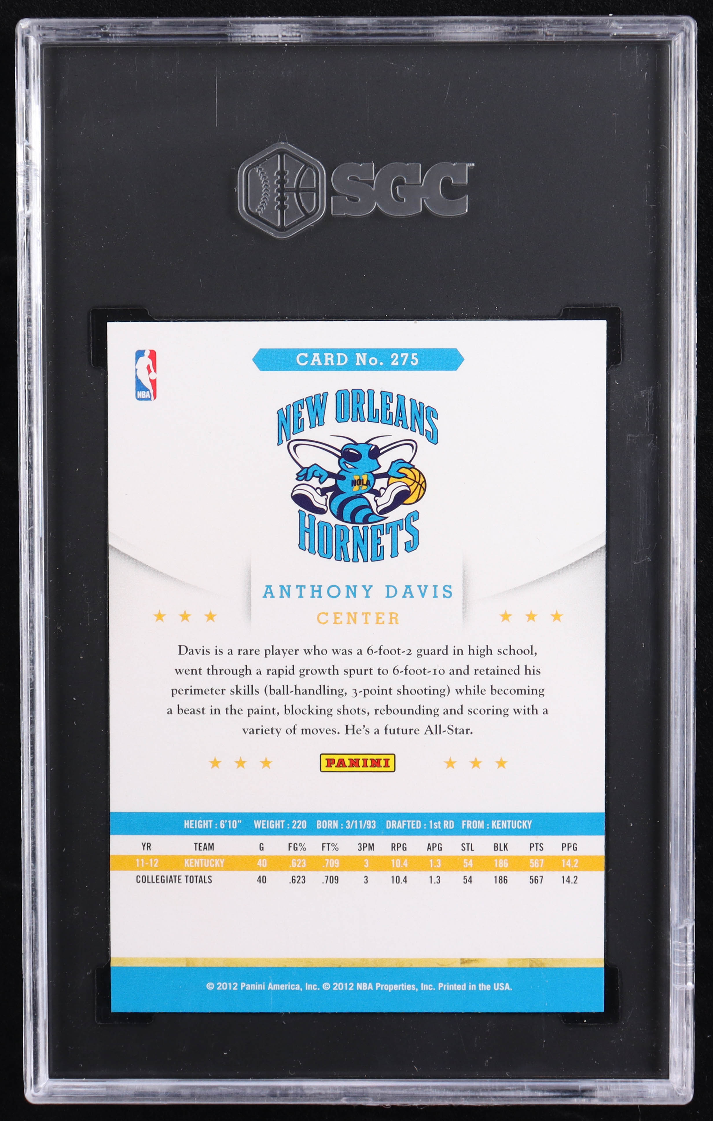 Anthony Davis 2012-13 Hoops #275 RC (SGC 9.5) at PristineAuction.com Anthony Davis 2012-13 Hoops #275 RC (SGC 9.5) at PristineAuction.com