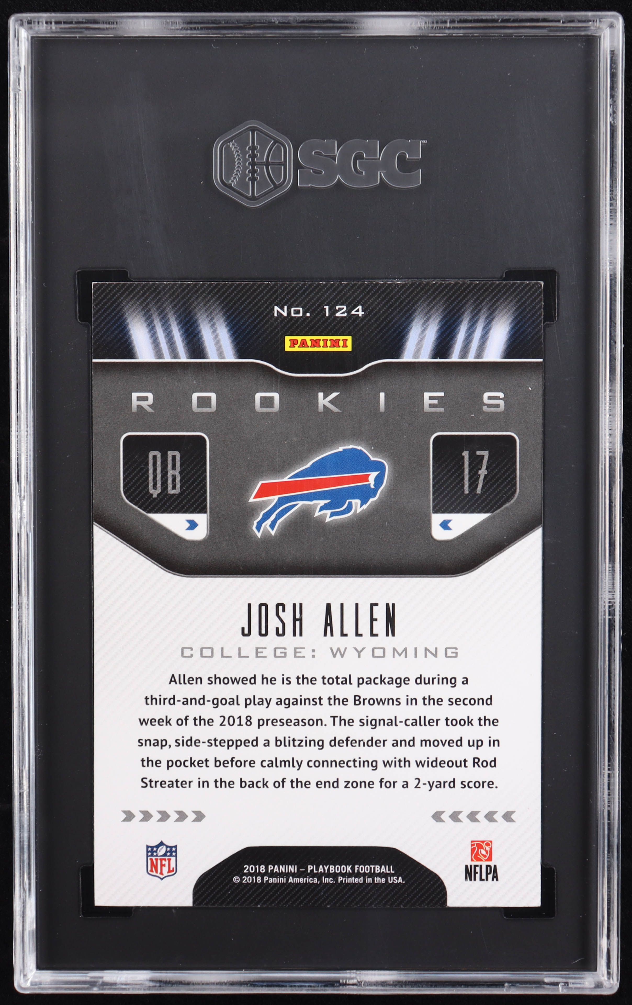 Josh Allen 2018 Panini Playbook #124 RC (SGC 9) at PristineAuction.com Josh Allen 2018 Panini Playbook #124 RC (SGC 9) at PristineAuction.com