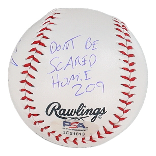 Nick Diaz Signed OL Baseball Inscribed "Don't Be Scared Homie" & "209" (PSA) at PristineAuction.com Nick Diaz Signed OL Baseball Inscribed "Don't Be Scared Homie" & "209" (PSA) at PristineAuction.com