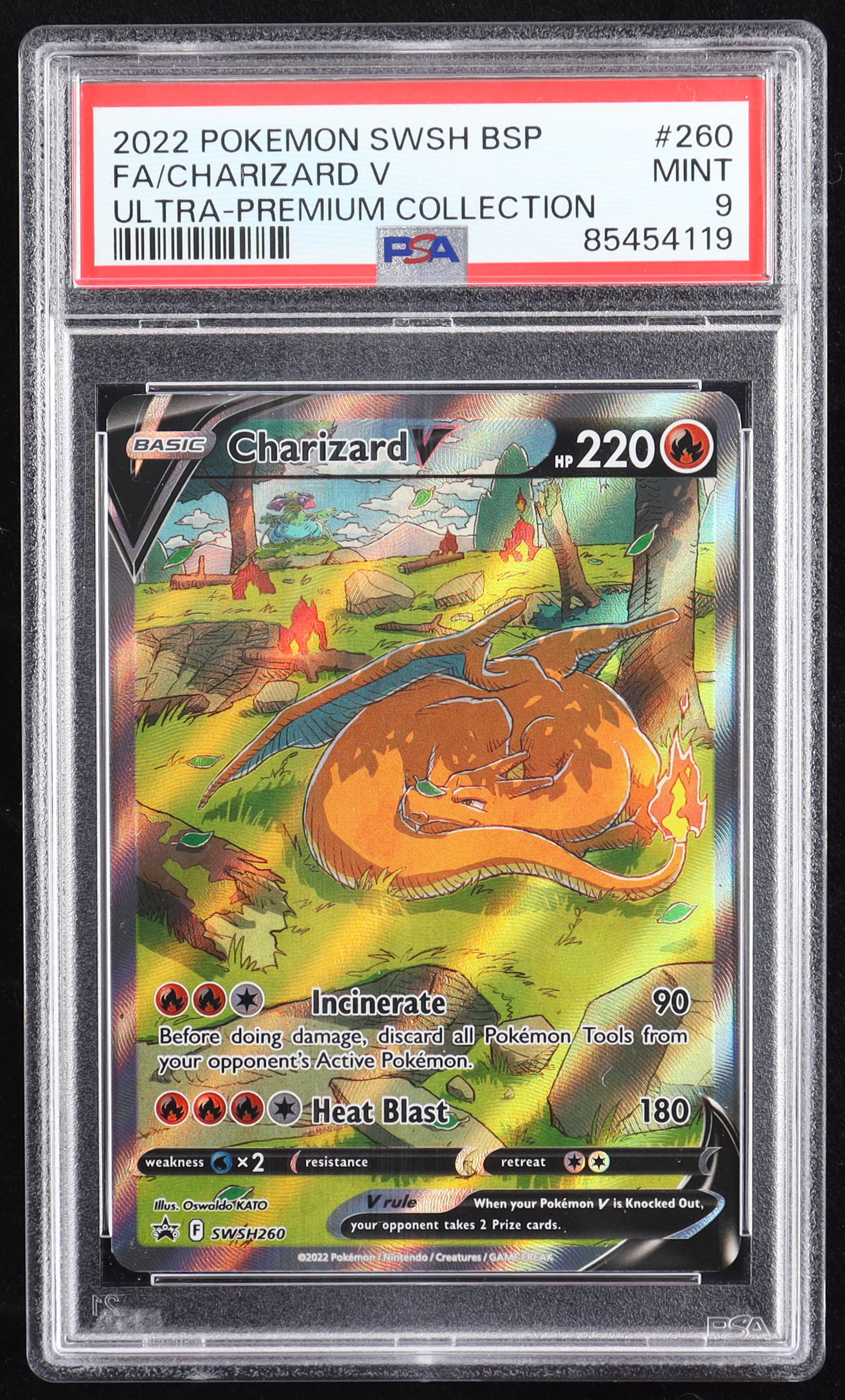 Charizard V 2019-22 Pokemon Sword and Shield Black Star Promos #SWSH260 (PSA 9) at PristineAuction.com Charizard V 2019-22 Pokemon Sword and Shield Black Star Promos #SWSH260 (PSA 9) at PristineAuction.com