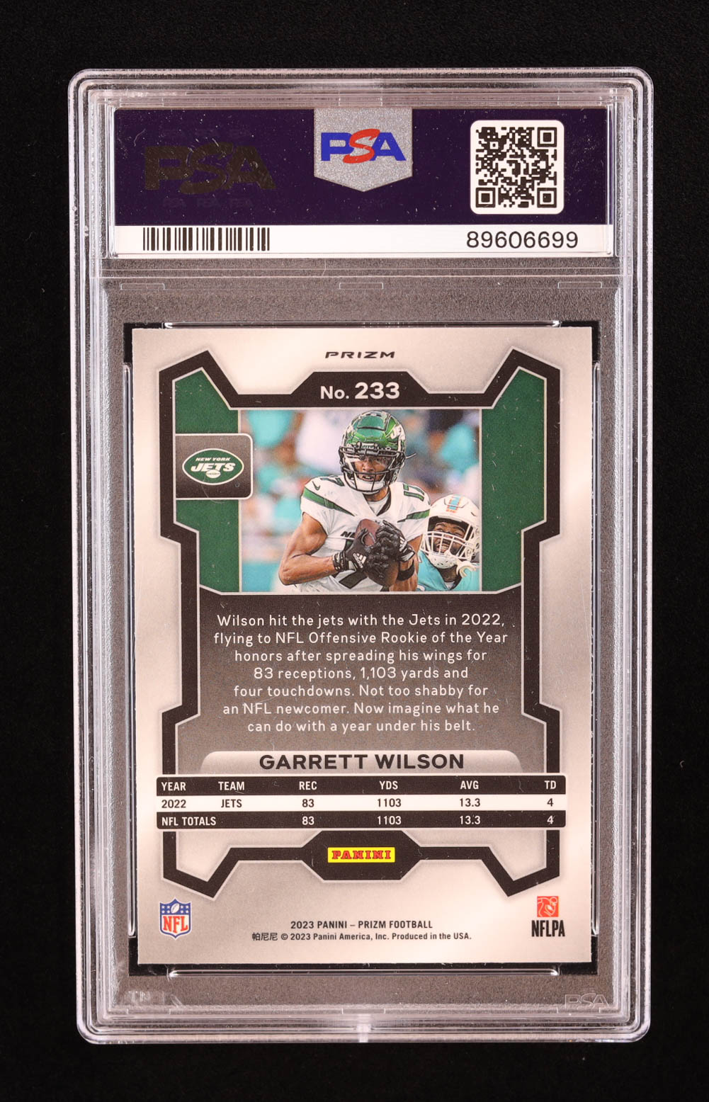 Garrett Wilson 2023 Panini Prizm Prizms Black and White Checker #233 (PSA 10) at PristineAuction.com Garrett Wilson 2023 Panini Prizm Prizms Black and White Checker #233 (PSA 10) at PristineAuction.com