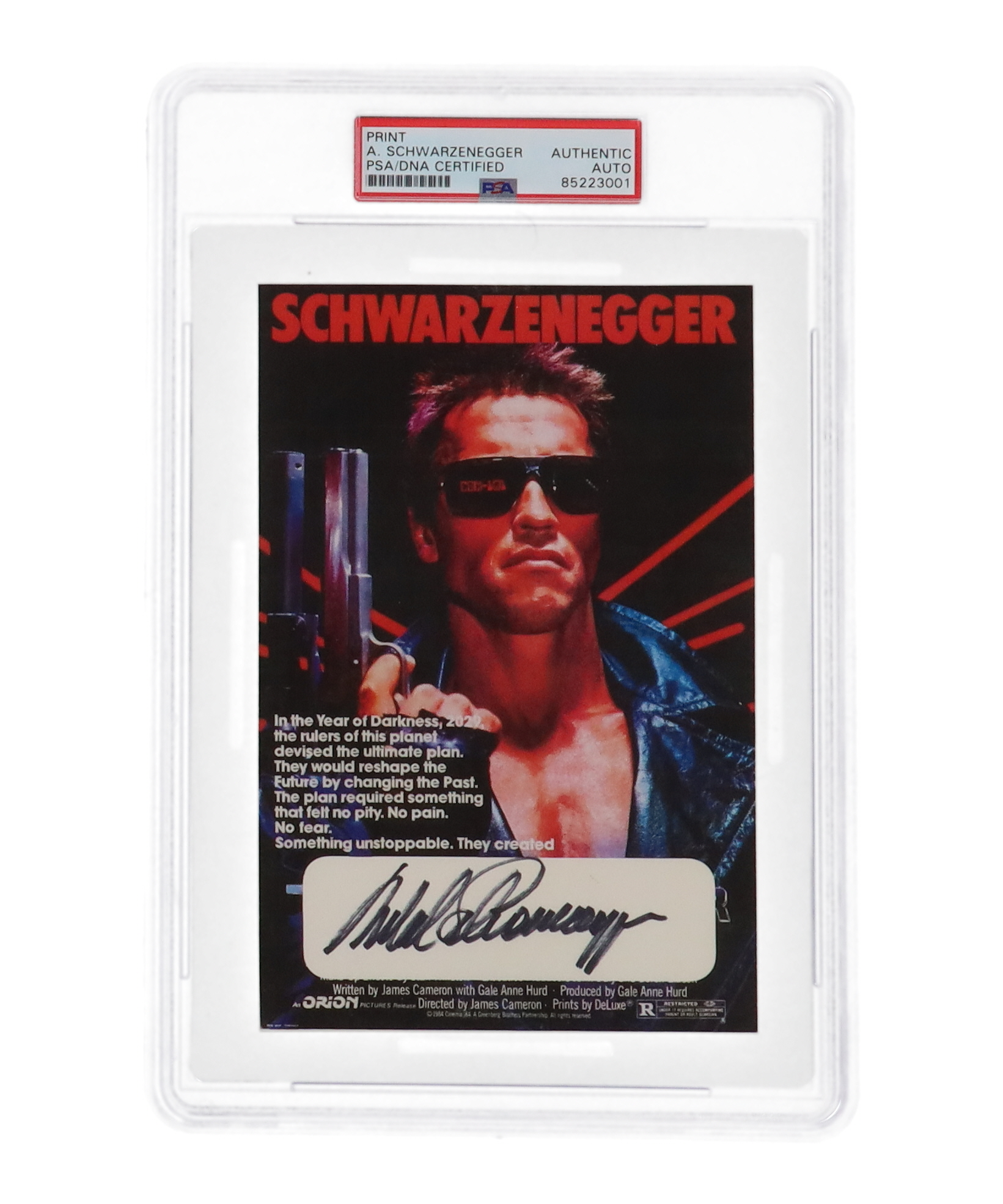 Arnold Schwarzenegger Signed "The Terminator" 5x7 Print (PSA) at PristineAuction.com Arnold Schwarzenegger Signed "The Terminator" 5x7 Print (PSA) at PristineAuction.com