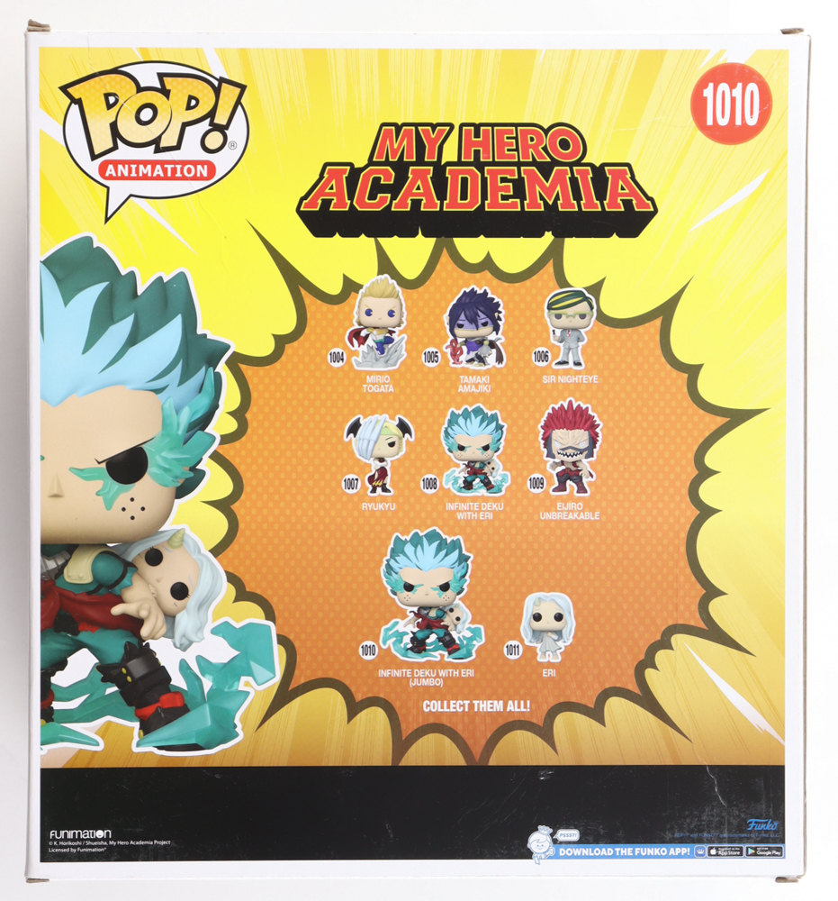 Emily Neves Signed "My Hero Academia" #1010 Infinite Deku with Eri Jumbo Funko Pop! Vinyl Figure with Anime Quote Inscription (JSA) at PristineAuction.com Emily Neves Signed "My Hero Academia" #1010 Infinite Deku with Eri Jumbo Funko Pop! Vinyl Figure with Anime Quote Inscription (JSA) at PristineAuction.com