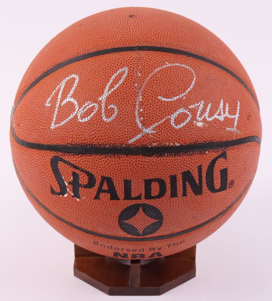 Bob Cousy Signed NBA Basketball with All Wood Stand (PSA) at PristineAuction.com Bob Cousy Signed NBA Basketball with All Wood Stand (PSA) at PristineAuction.com