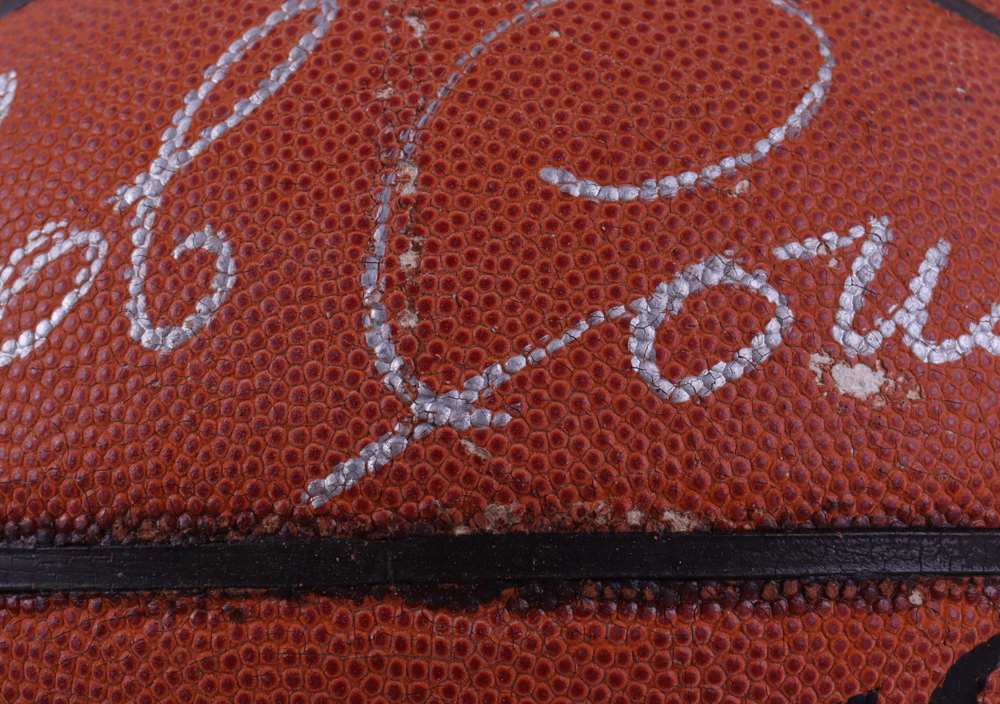 Bob Cousy Signed NBA Basketball with All Wood Stand (PSA) at PristineAuction.com Bob Cousy Signed NBA Basketball with All Wood Stand (PSA) at PristineAuction.com