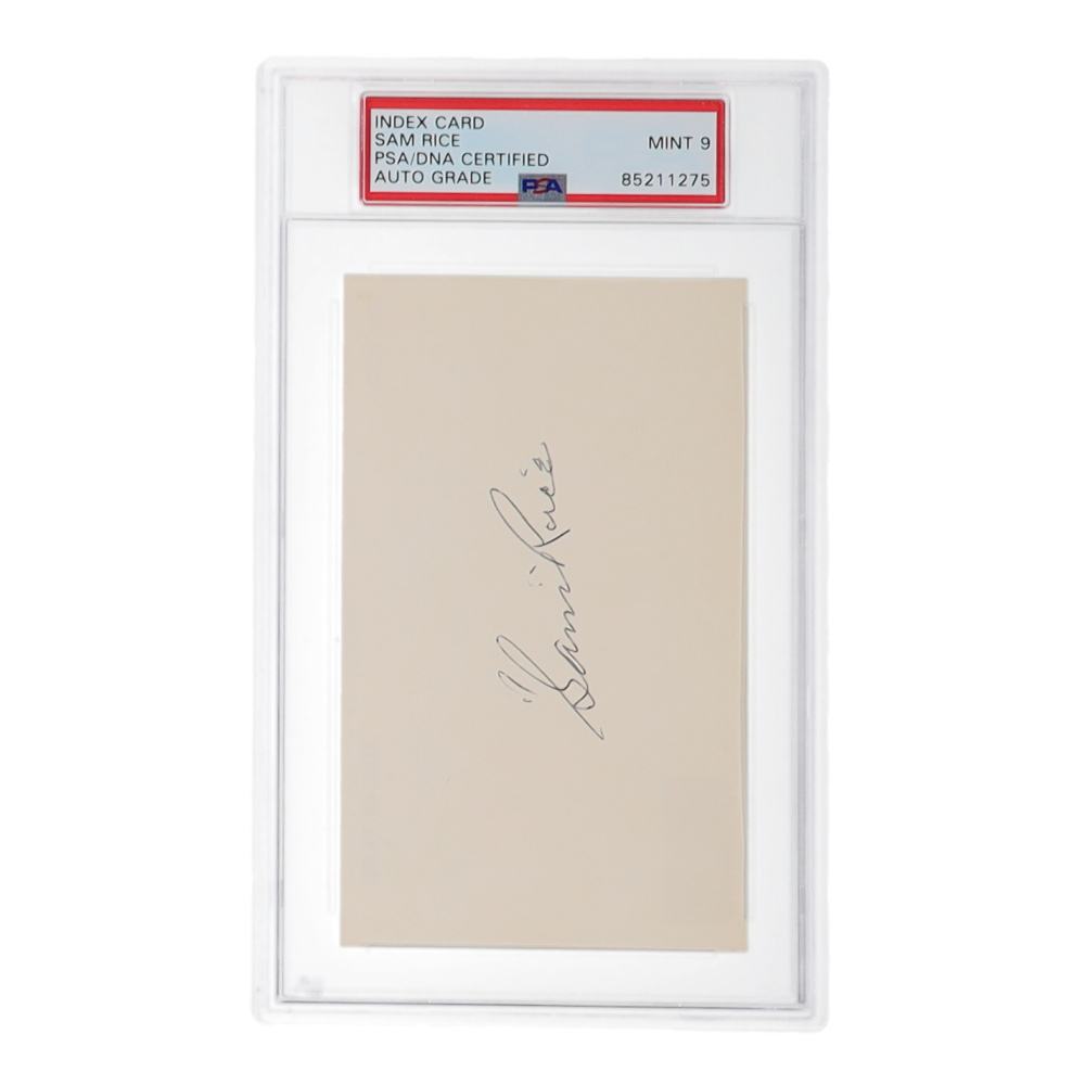 Expression Patterns Sam Rice Sam Rice Signed Index Card (PSA | Auto Grade 9) | Pristine Auction