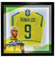 Ronaldo Nazario Signed Brazil Custom Framed 3D LED Jersey Display (Beckett) at PristineAuction.com