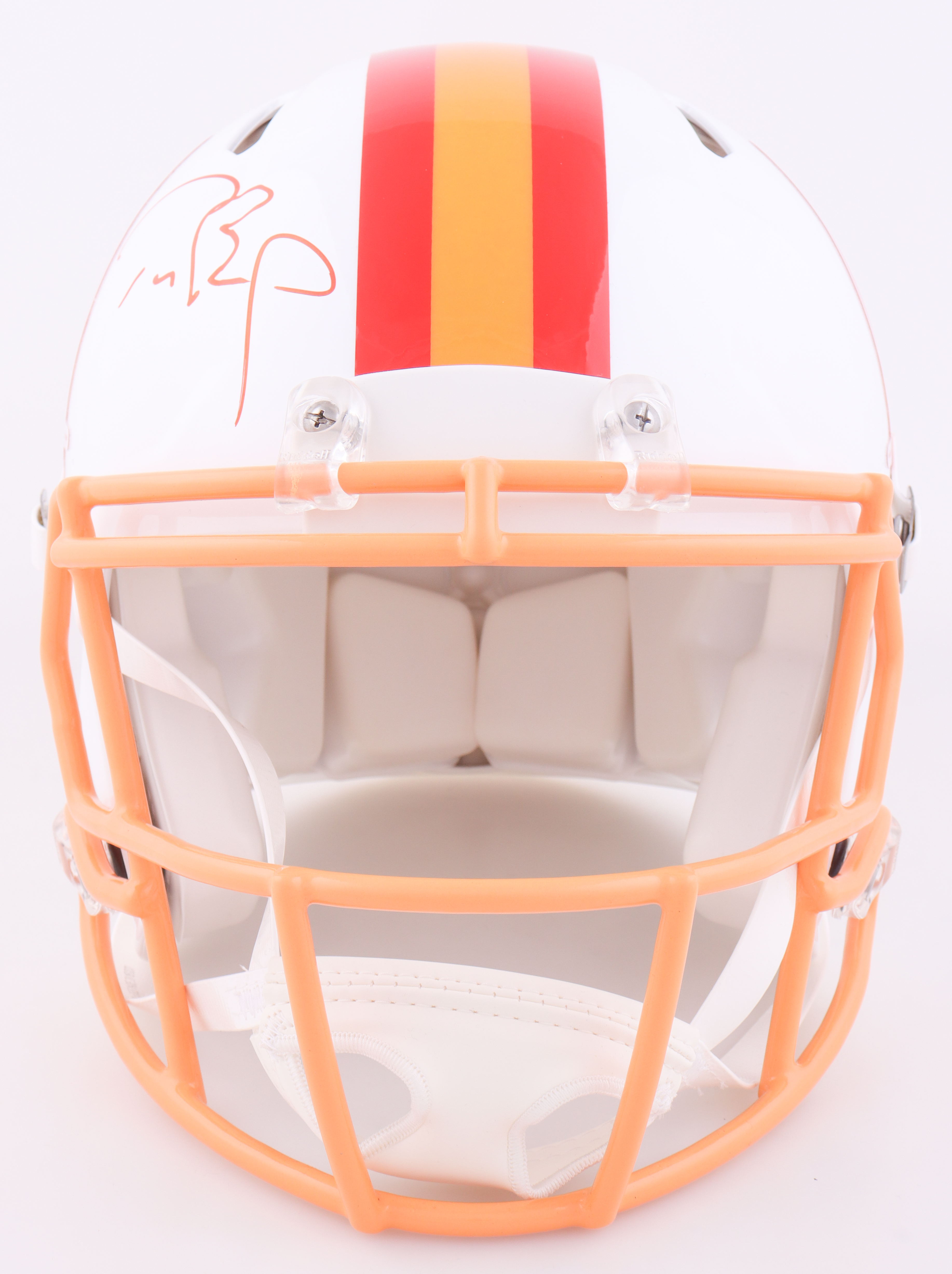 Tom Brady Signed Buccaneers Full-Size Authentic On-Field Throwback Helmet with Display Case (Fanatics) at PristineAuction.com Tom Brady Signed Buccaneers Full-Size Authentic On-Field Throwback Helmet with Display Case (Fanatics) at PristineAuction.com