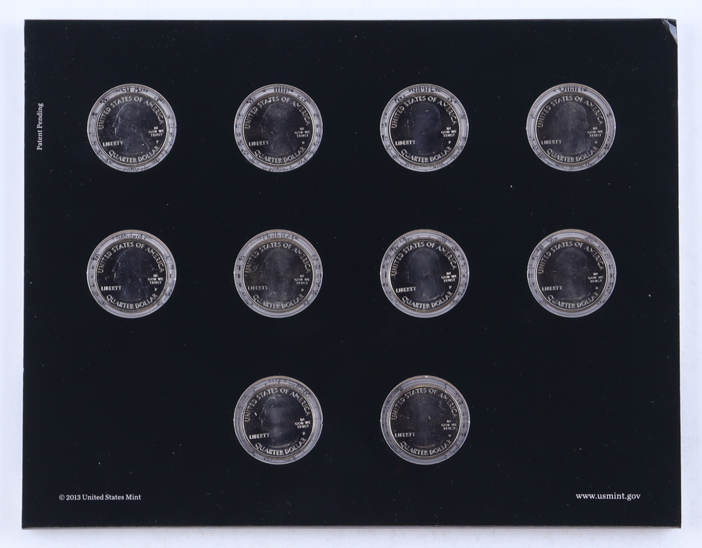 2013 America The Beautiful Uncirculated Quarters Coin Set with (10) Coins at PristineAuction.com 2013 America The Beautiful Uncirculated Quarters Coin Set with (10) Coins at PristineAuction.com