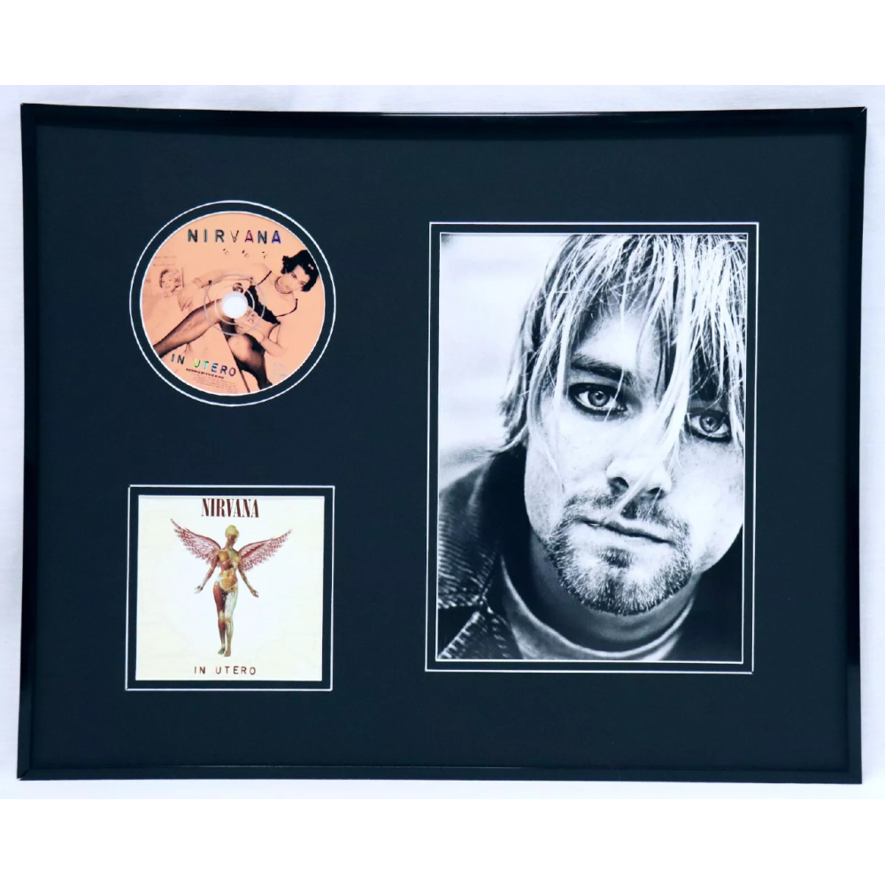 Kurt Cobain Custom Framed CD & Photo Display | Pristine Auction