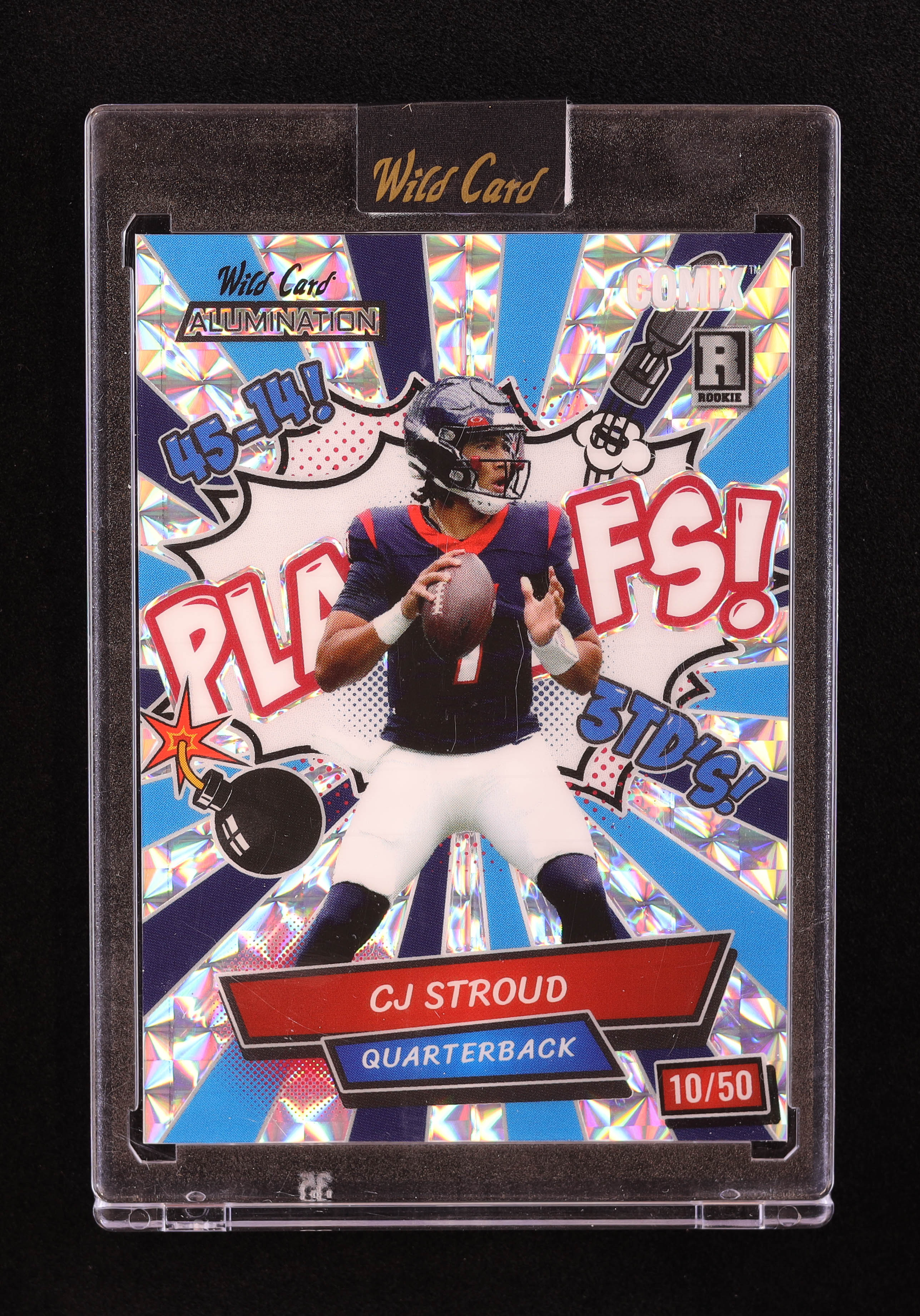 CJ Stroud 2023 Wild Card Alumination Comix Mosaic Silver #ACCS #10/50 RC at PristineAuction.com CJ Stroud 2023 Wild Card Alumination Comix Mosaic Silver #ACCS #10/50 RC at PristineAuction.com