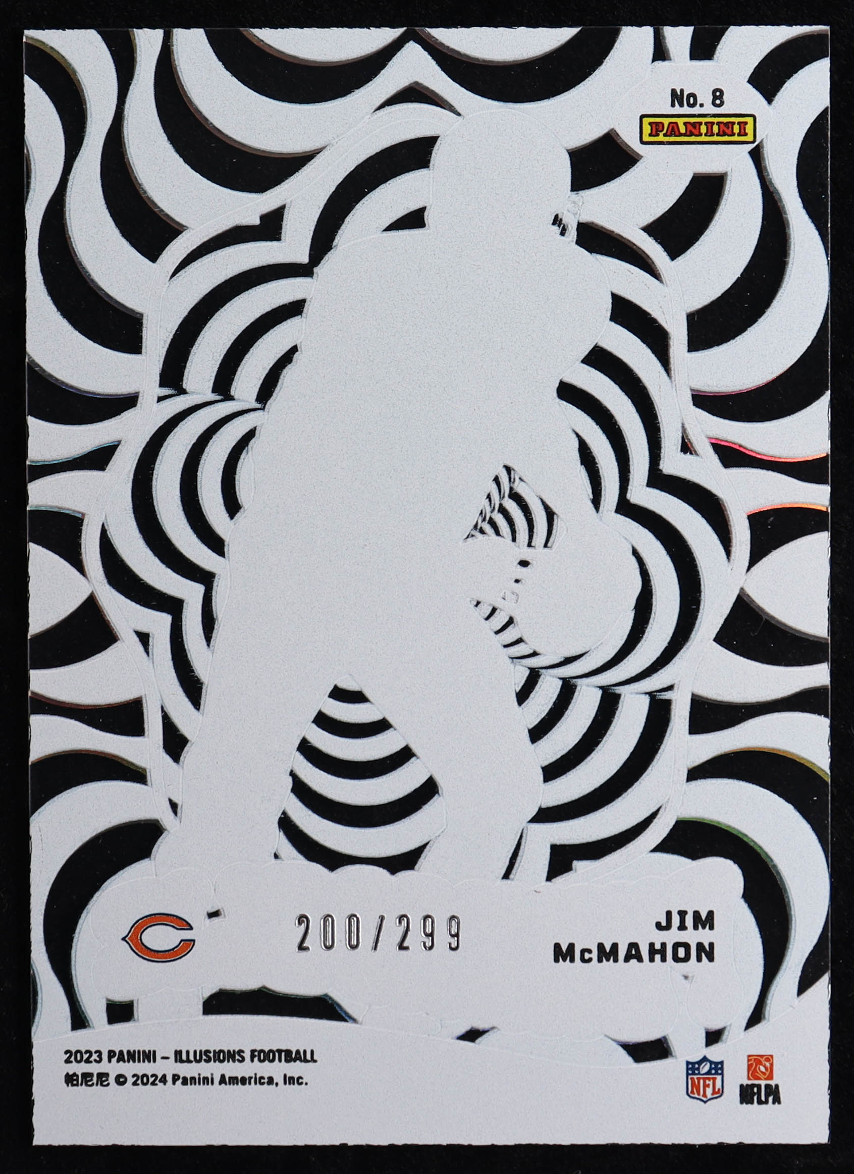 Jim McMahon 2023 Panini Illusions Funkadelic Light Blue #8 #200/299 at PristineAuction.com Jim McMahon 2023 Panini Illusions Funkadelic Light Blue #8 #200/299 at PristineAuction.com