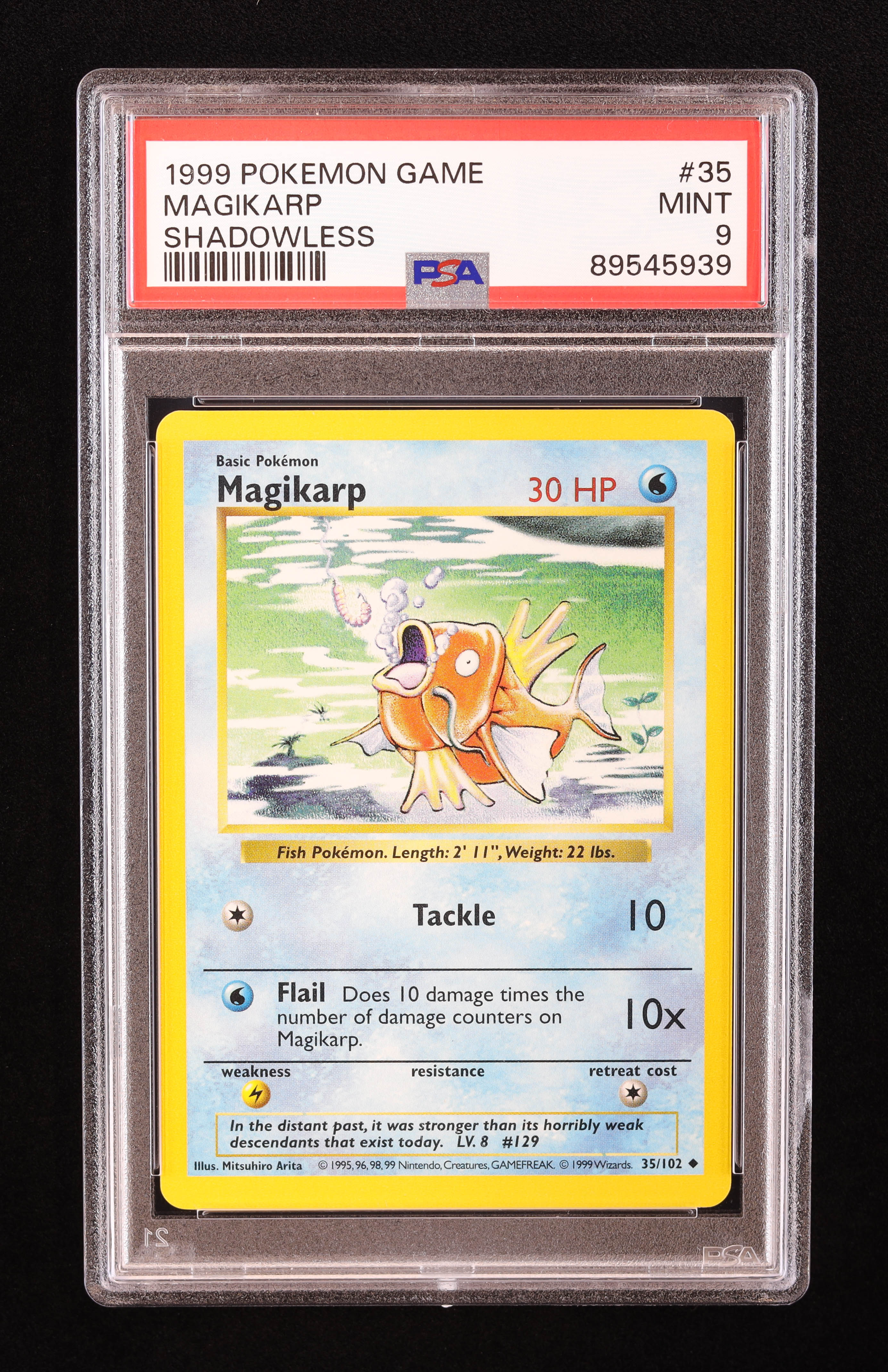 Magikarp 1999 Pokemon Base Shadowless #35 (PSA 9) | Pristine Auction