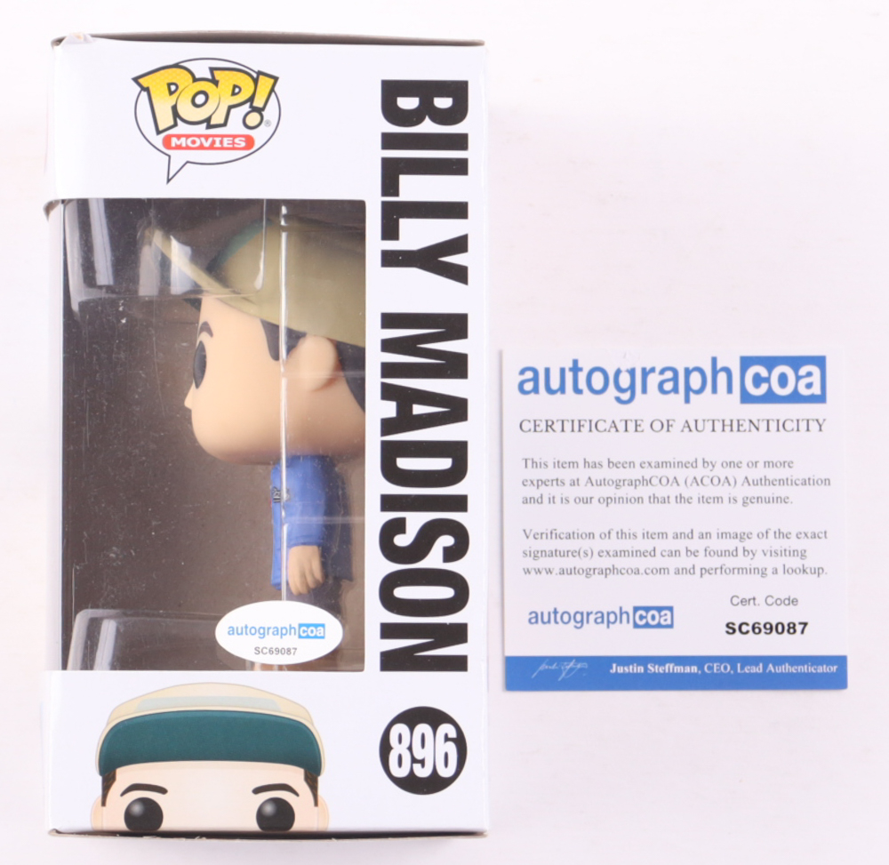 Adam Sandler Signed "Billy Madison" #895 Billy Madison Funko Pop! Vinyl Figure (ACOA) at PristineAuction.com Adam Sandler Signed "Billy Madison" #895 Billy Madison Funko Pop! Vinyl Figure (ACOA) at PristineAuction.com