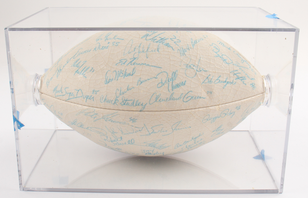 1984 Dolphins NFL Football Team-Signed By (56) with Dan Marino, Don Shula, Dwight Stephenson, Ed Newman In Display Case (JSA) at PristineAuction.com 1984 Dolphins NFL Football Team-Signed By (56) with Dan Marino, Don Shula, Dwight Stephenson, Ed Newman In Display Case (JSA) at PristineAuction.com