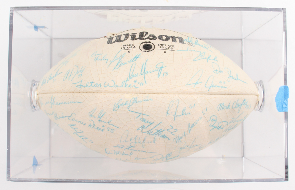 1984 Dolphins NFL Football Team-Signed By (56) with Dan Marino, Don Shula, Dwight Stephenson, Ed Newman In Display Case (JSA) at PristineAuction.com 1984 Dolphins NFL Football Team-Signed By (56) with Dan Marino, Don Shula, Dwight Stephenson, Ed Newman In Display Case (JSA) at PristineAuction.com