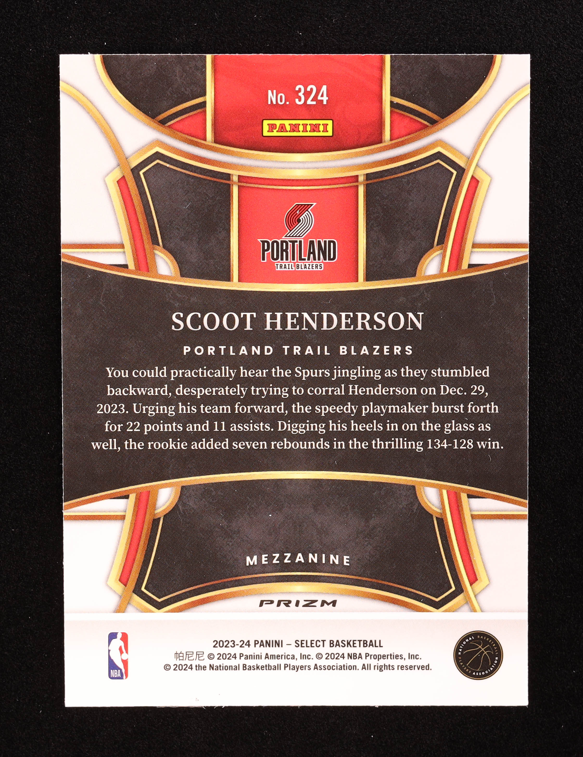 Scoot Henderson 2023-24 Select Prizms Blue Cracked Ice #324 RC at PristineAuction.com Scoot Henderson 2023-24 Select Prizms Blue Cracked Ice #324 RC at PristineAuction.com